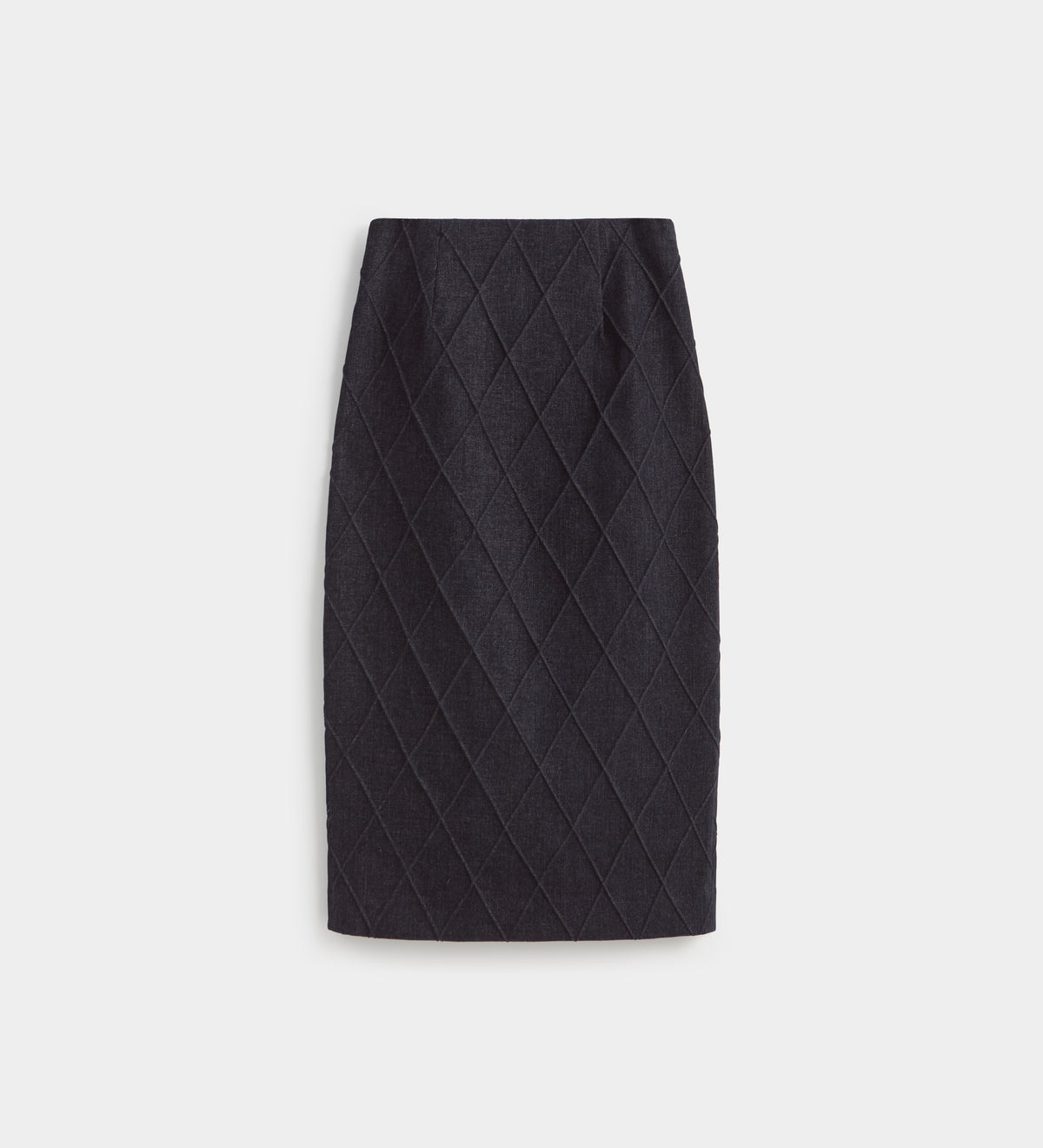 Falda midi efecto denim