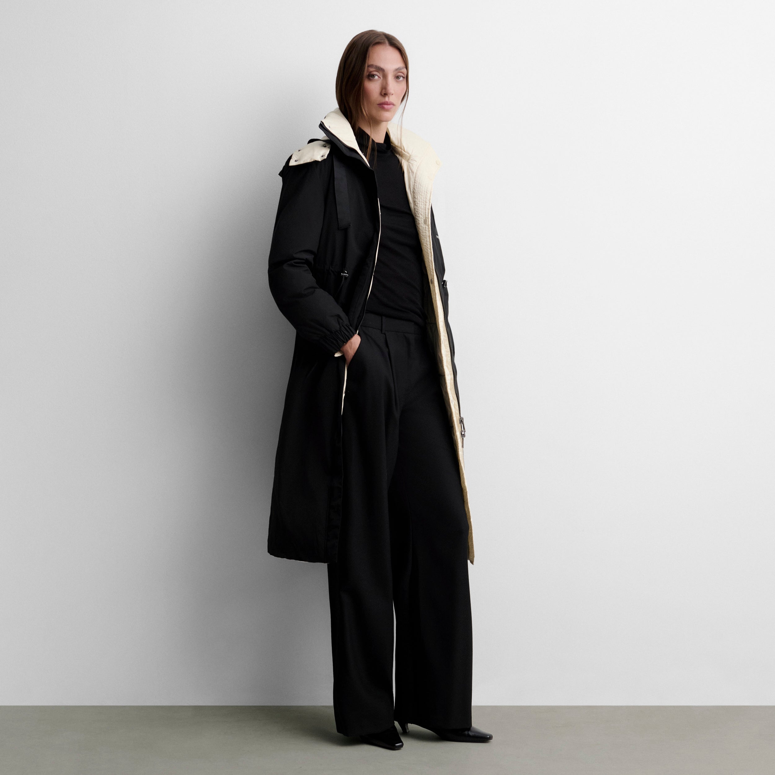 Long reversible parka