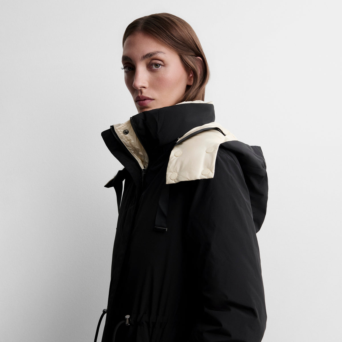 Parka larga reversible