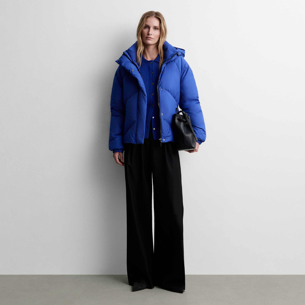 Short quilted puffer jacket