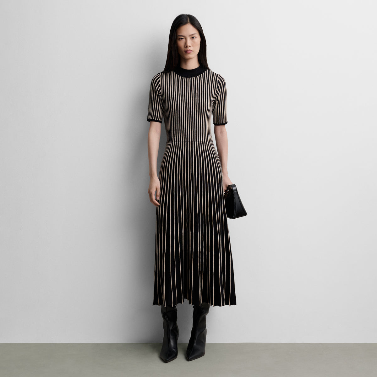 Robe en maille bicolore