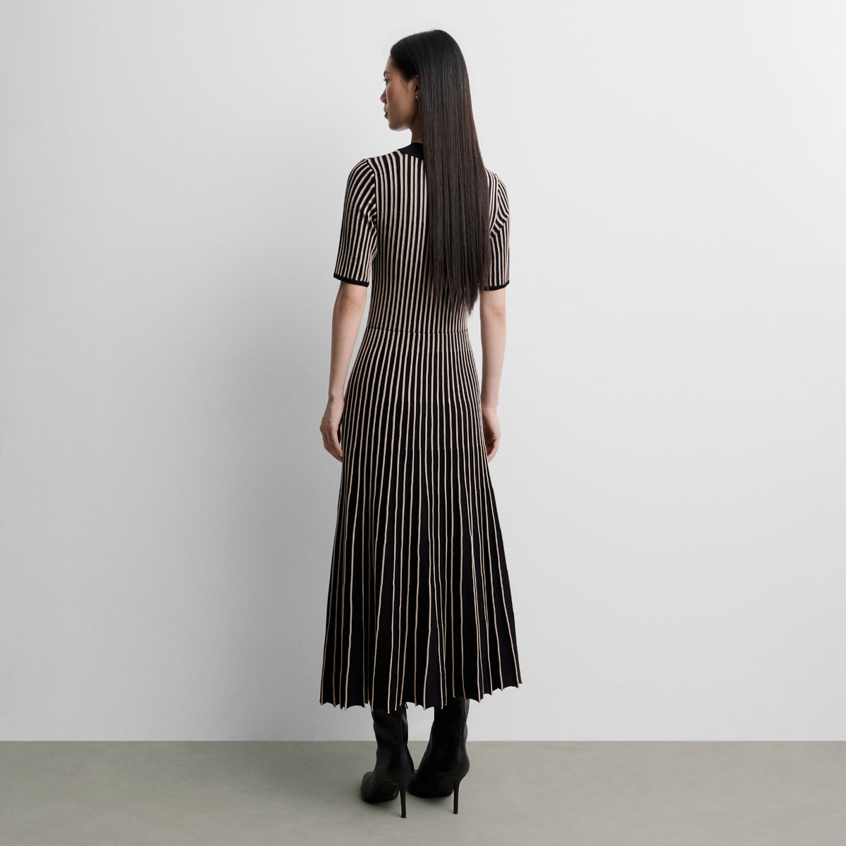 Robe en maille bicolore