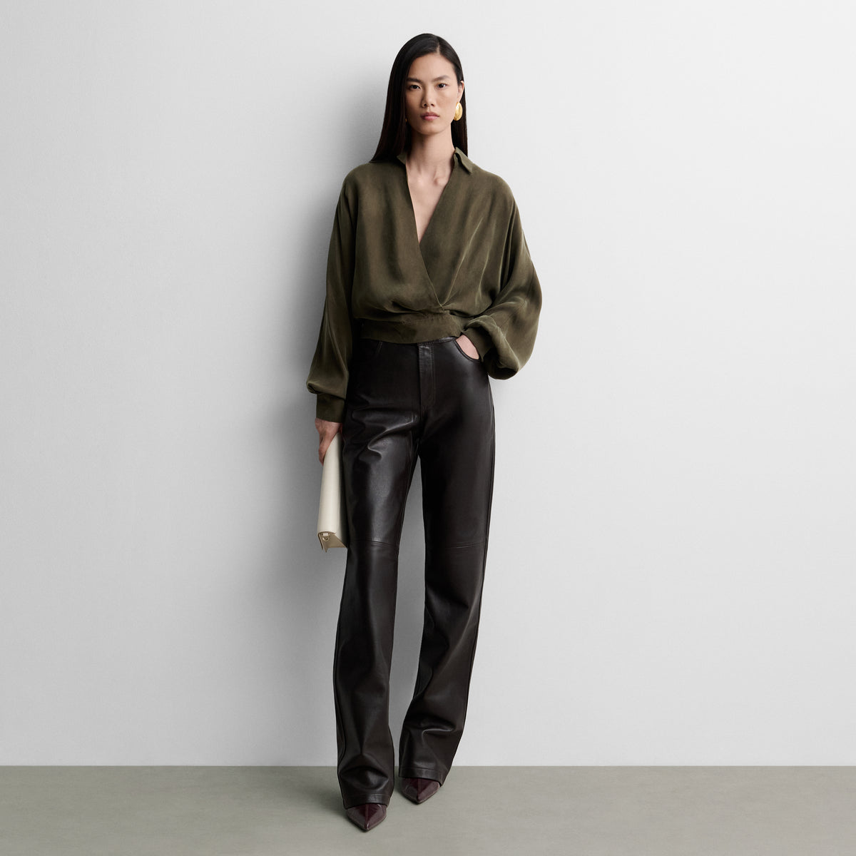 Blusa fluida escote cruzado