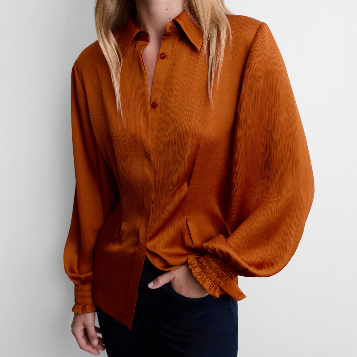 Camisa fluida pinzas