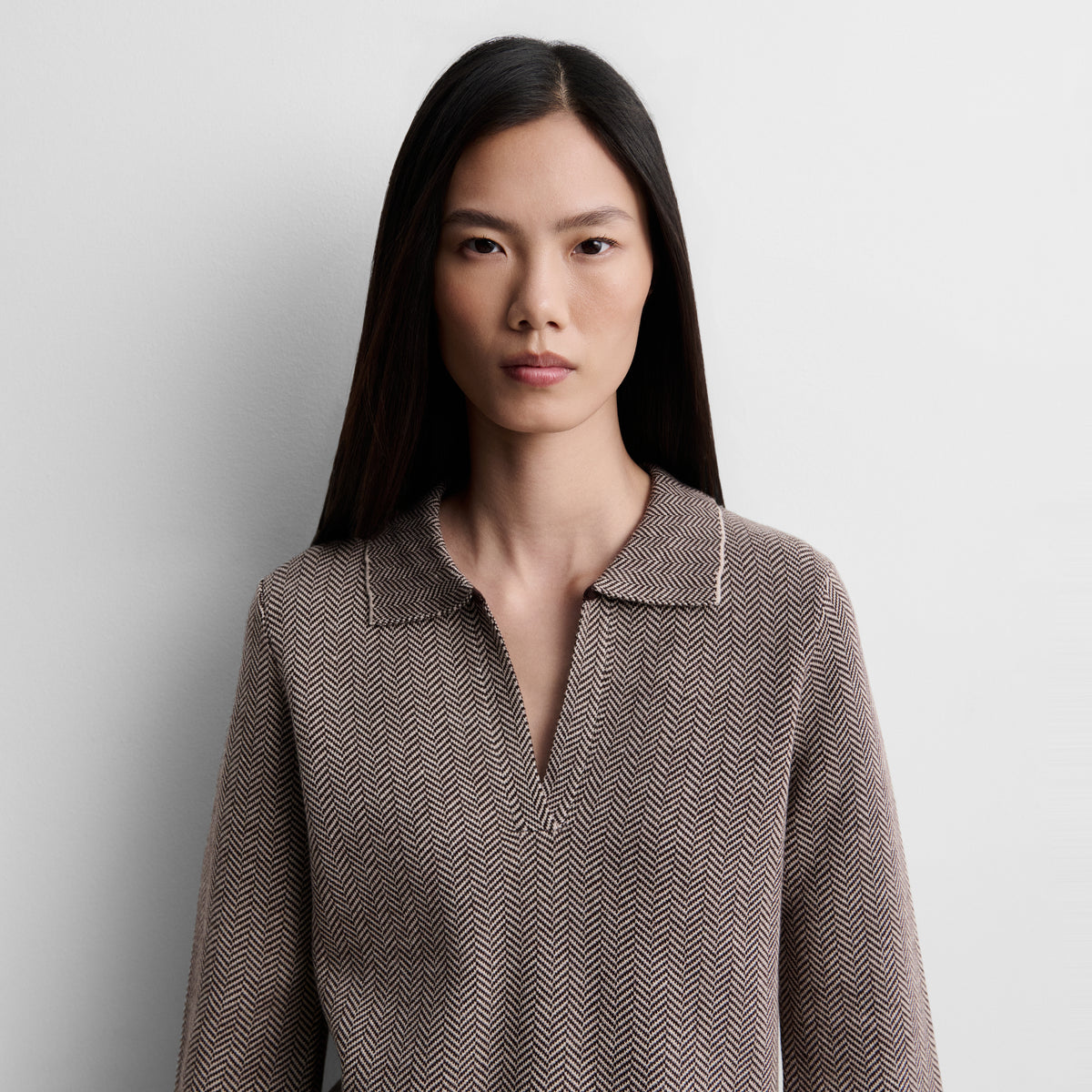Herringbone knit sweater