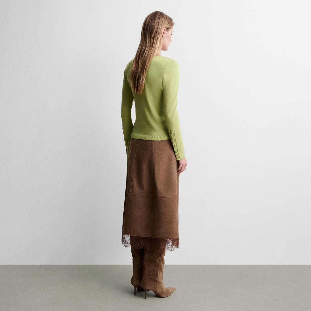 Knit sweater with bow detail