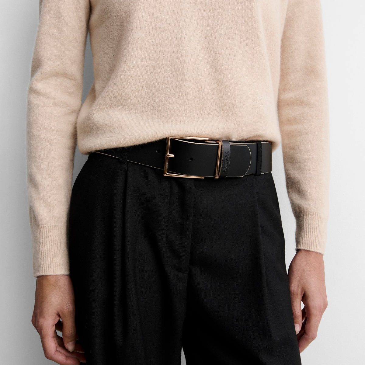 Rectangular buckle belt