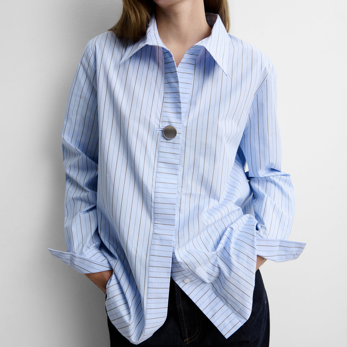Camisa botón estampado rayas