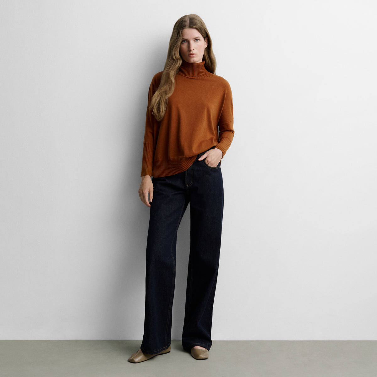 Pull oversize col montant