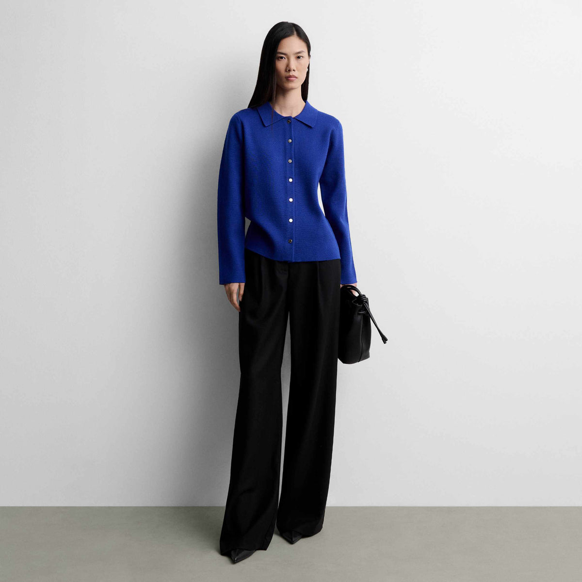 Technical knit cardigan