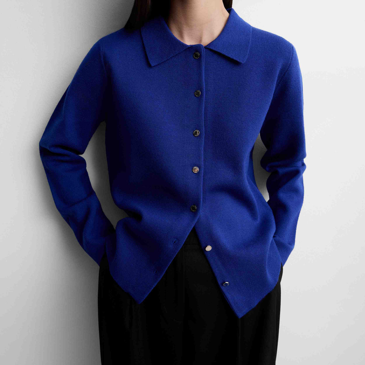 Technical knit cardigan