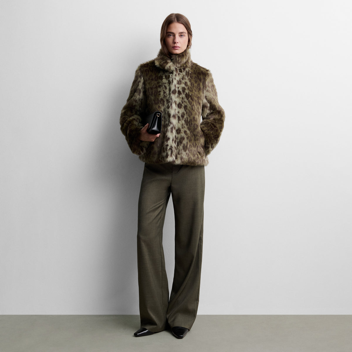 Chaqueta efecto pelo estampado