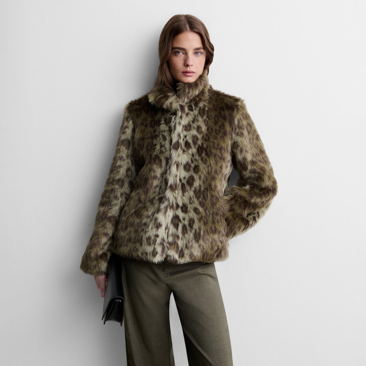 Chaqueta efecto pelo estampado