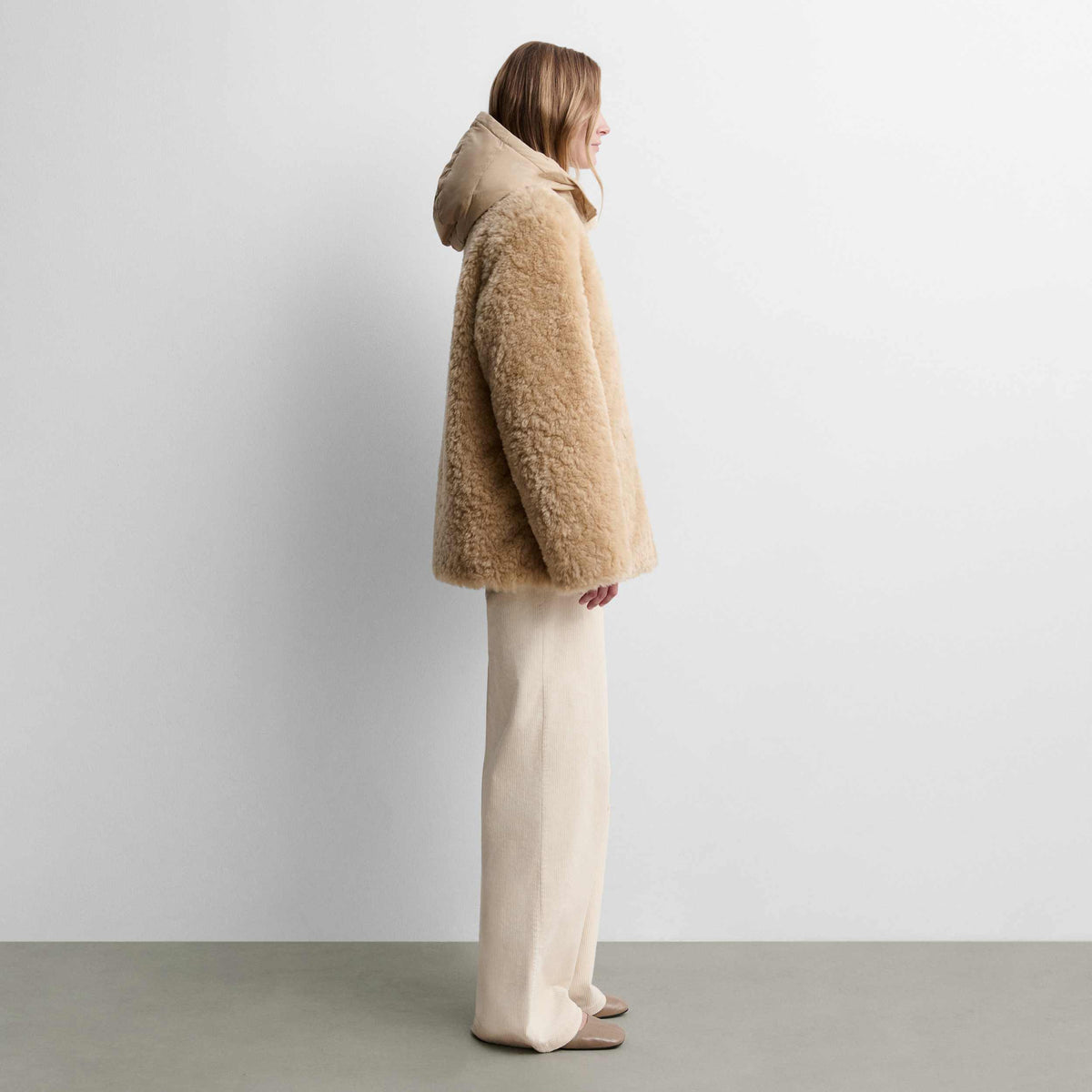Reversible faux fur parka