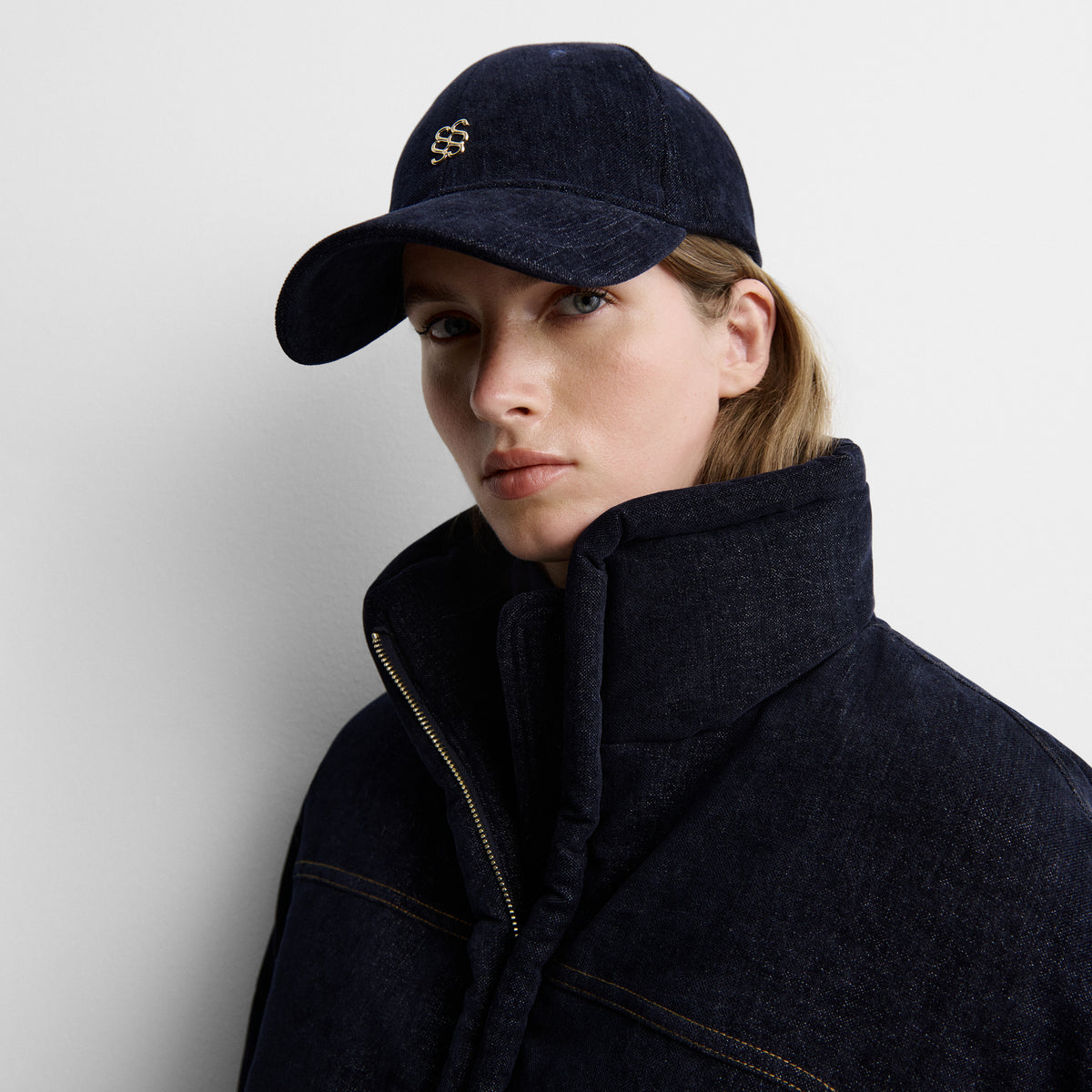 Gorra terciopelo efecto denim