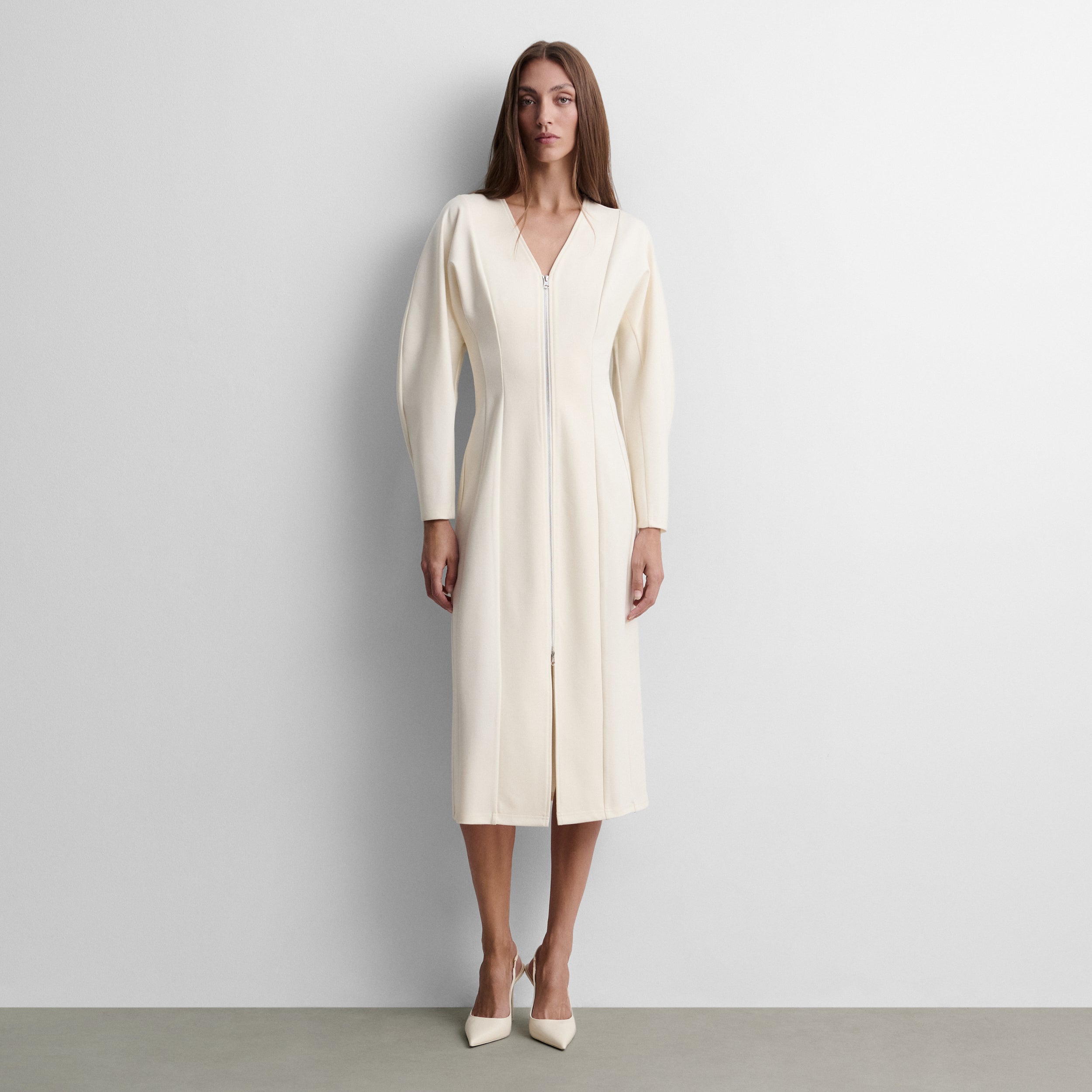 Vestido midi cremallera