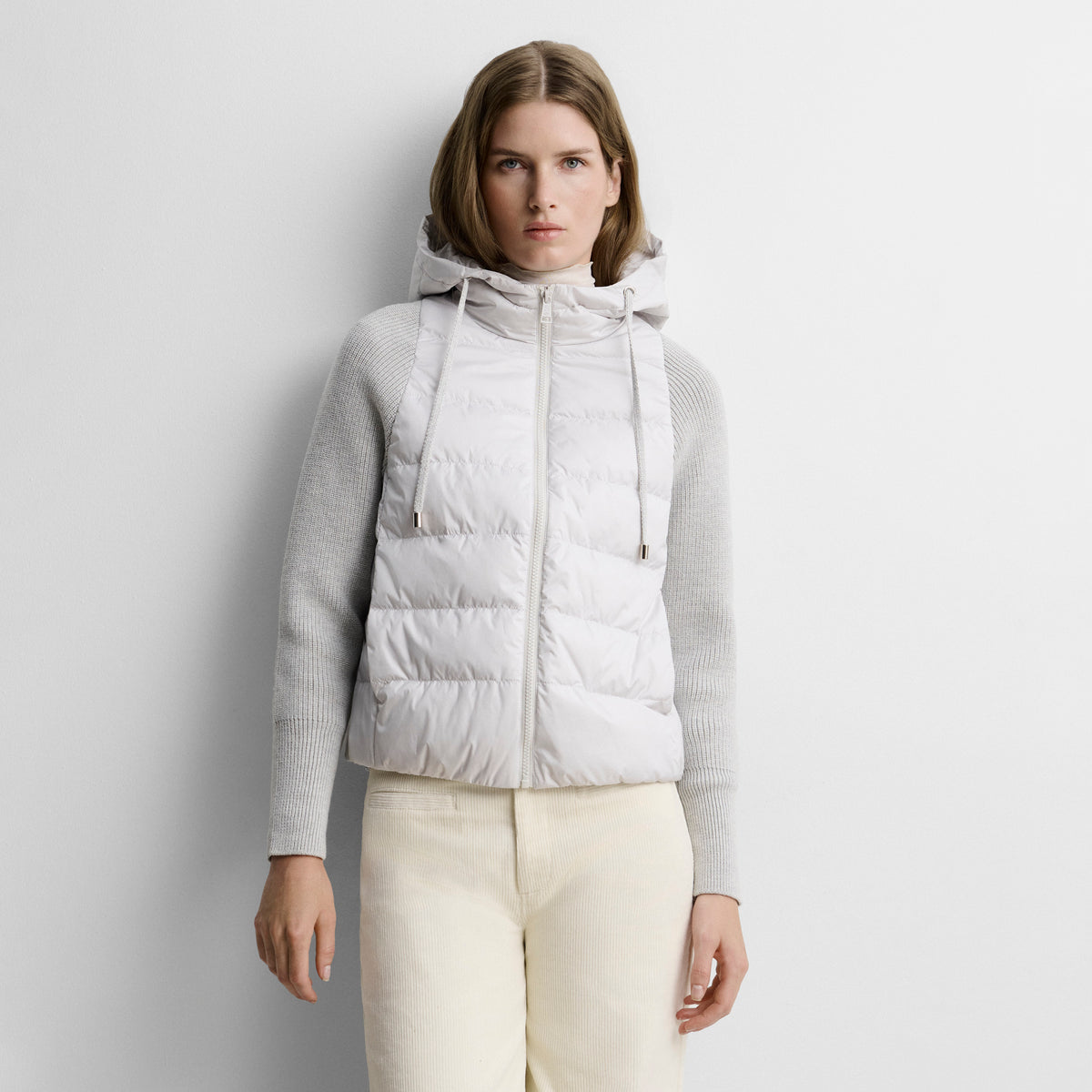 Short two-material parka