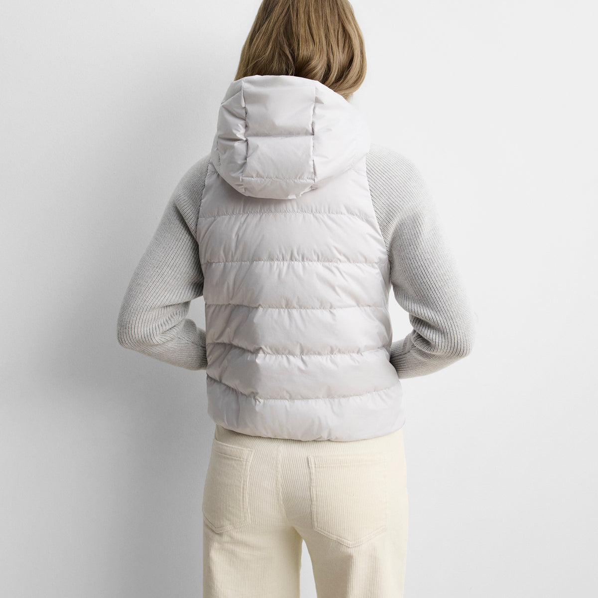 Short two-material parka