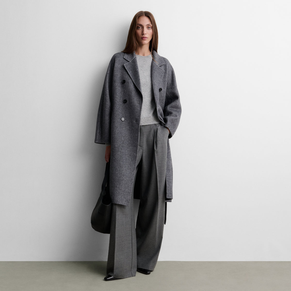 Long double-breasted coat