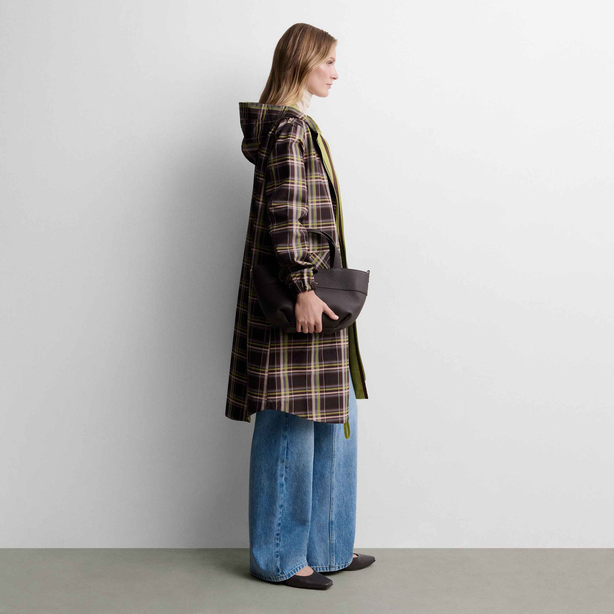 Reversible checked parka