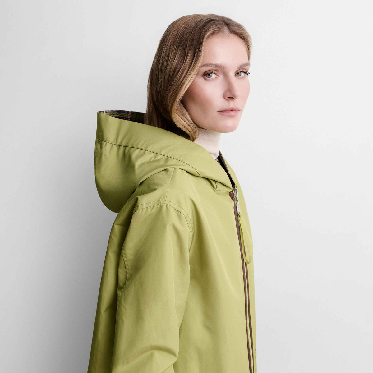 Reversible checked parka