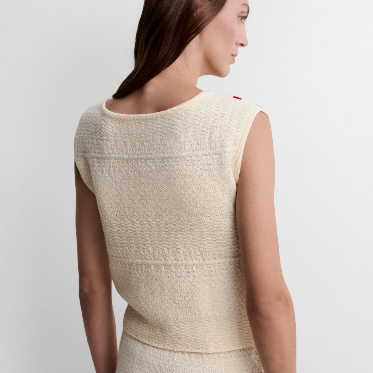 Top en maille brodé