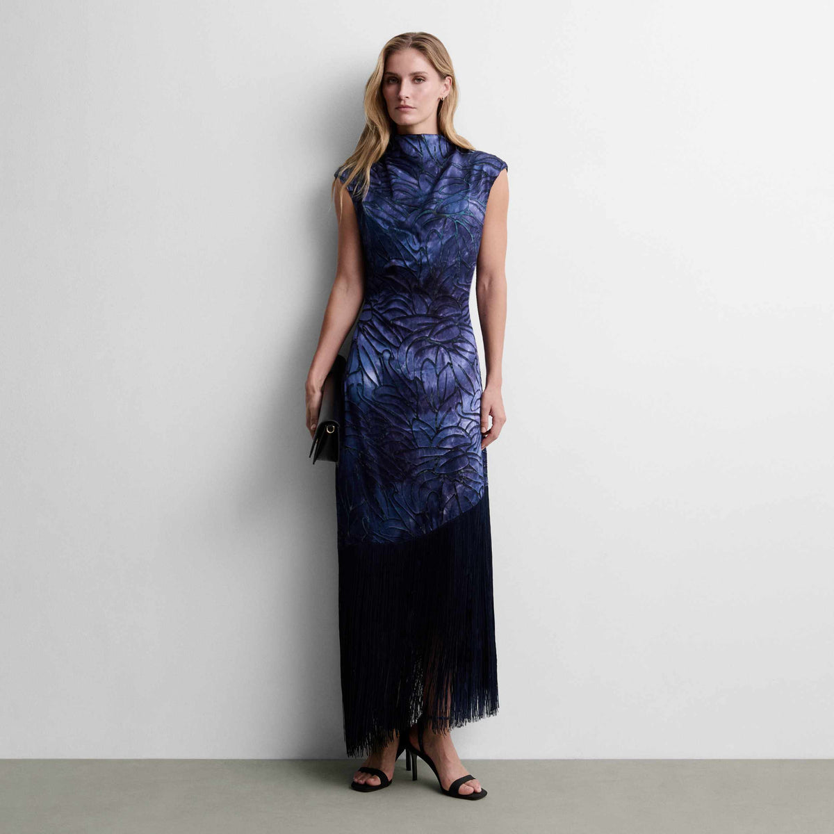 Midi dress with fringe