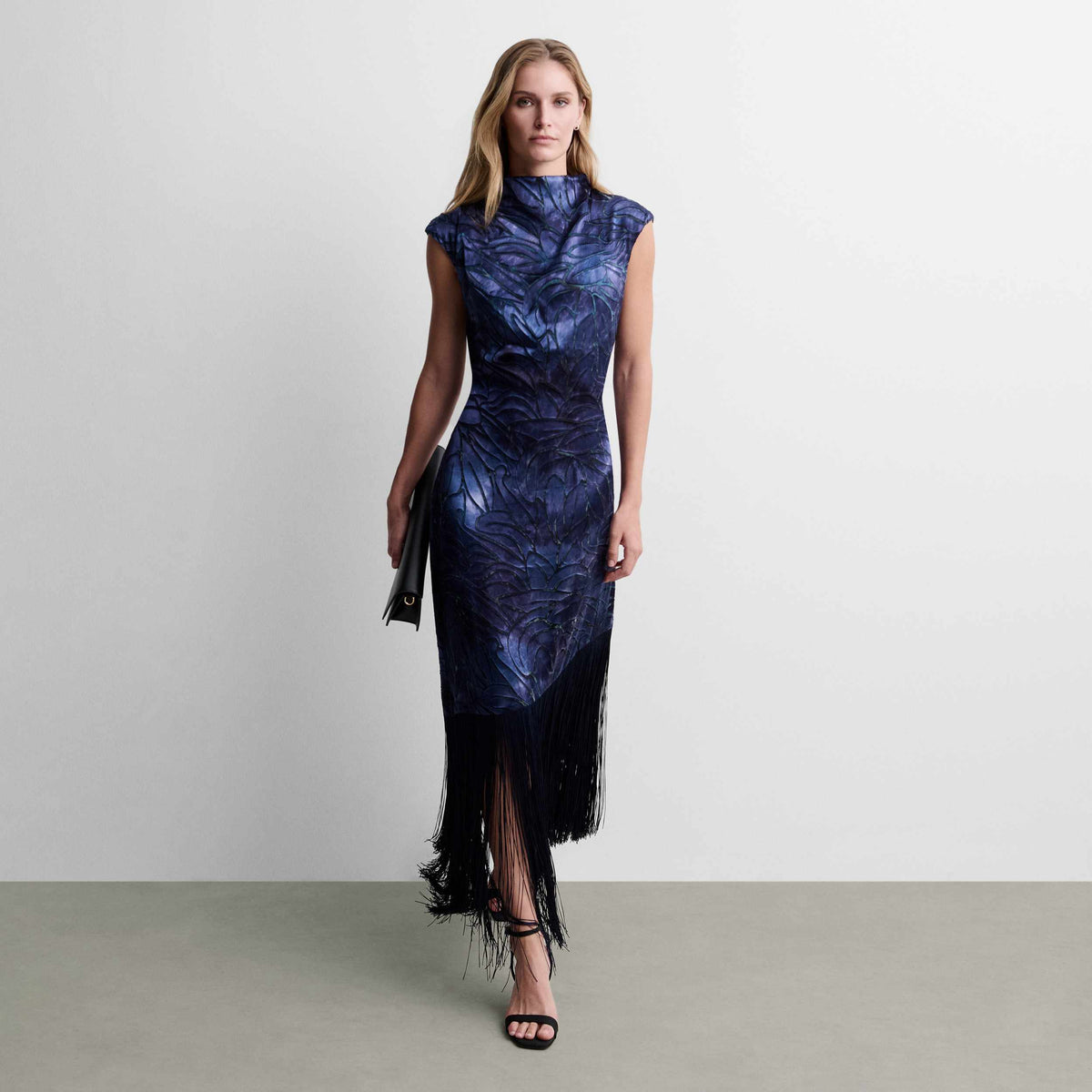 Midi dress with fringe