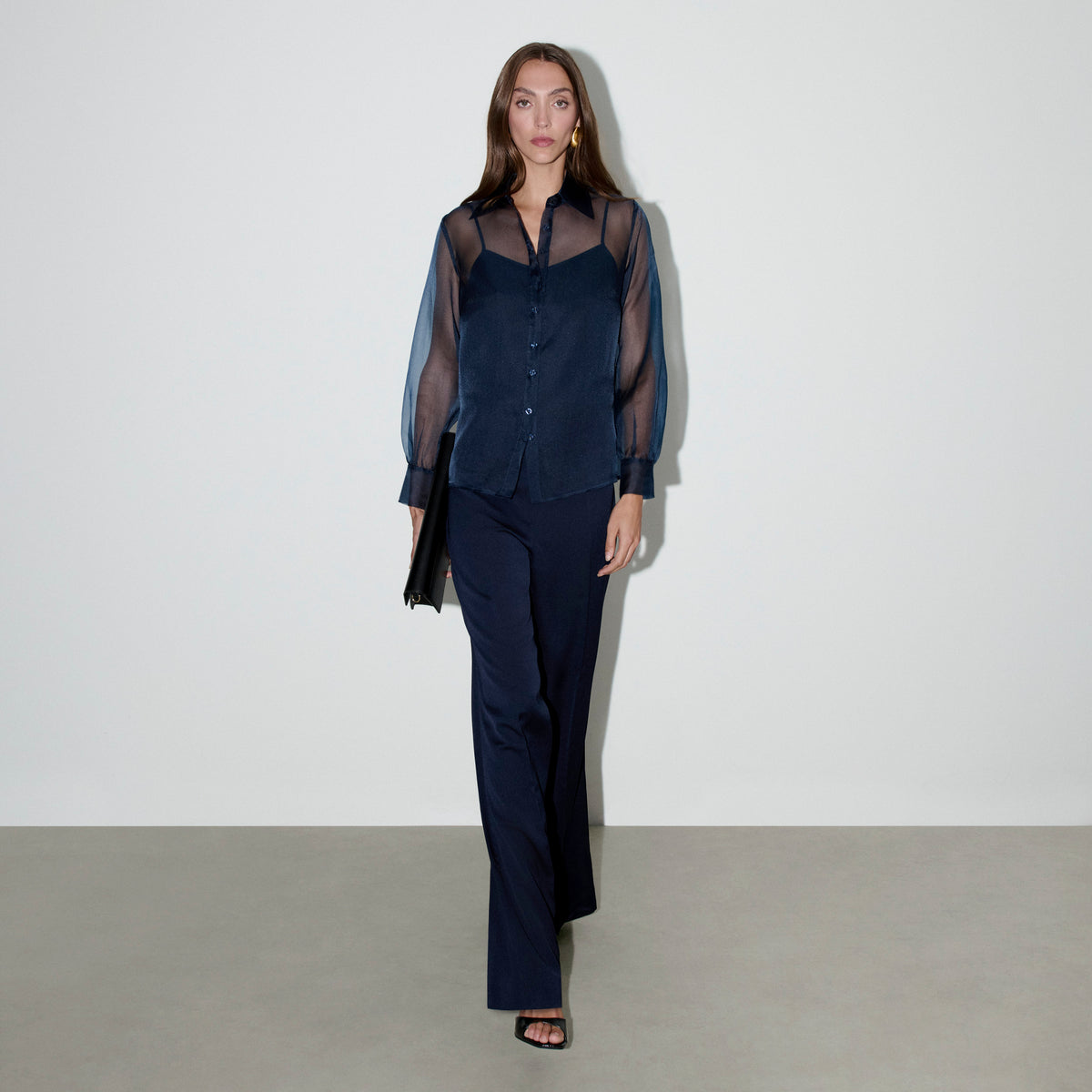 Pantalon évasé taille haute