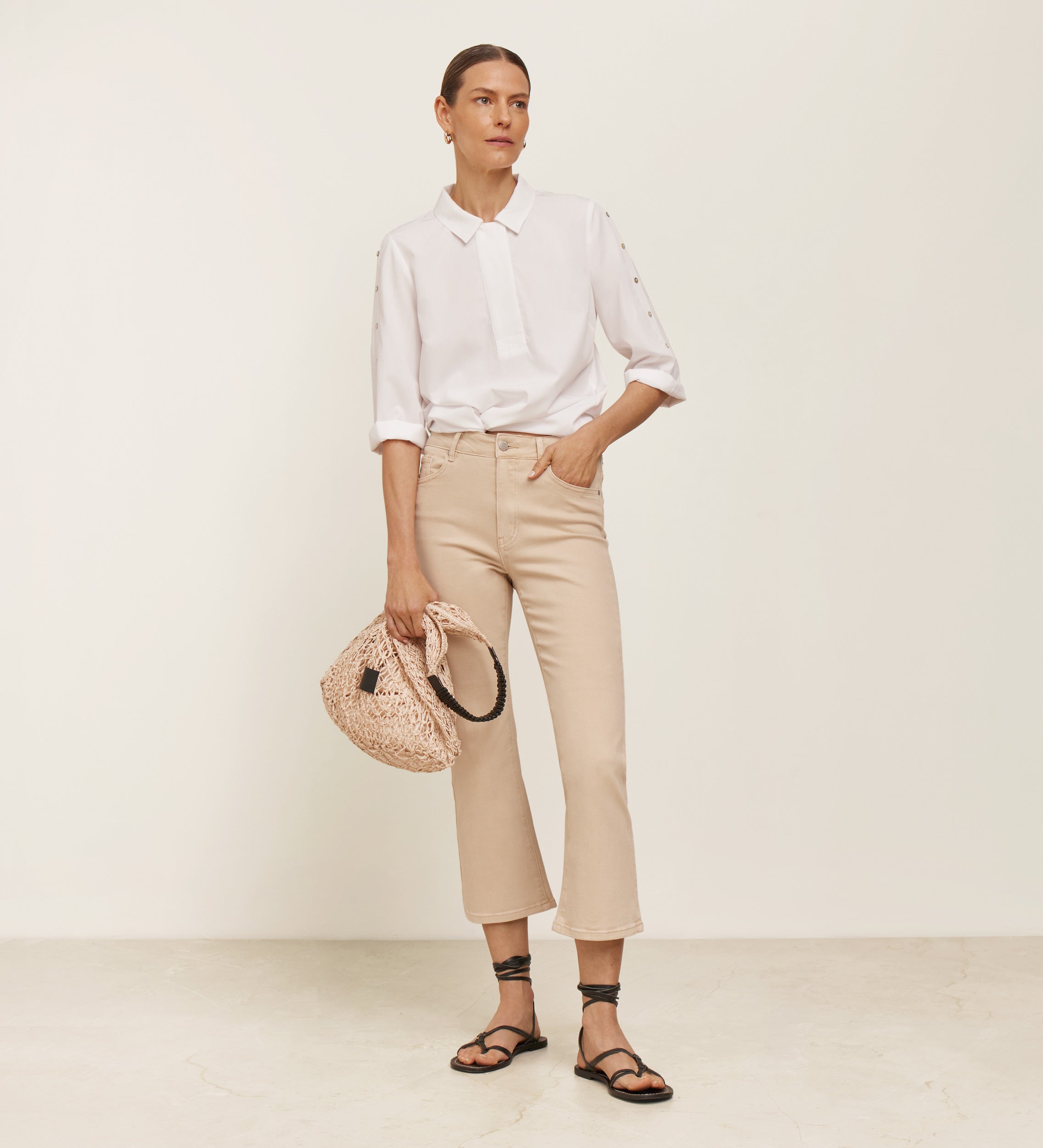 Pantalon court évasé