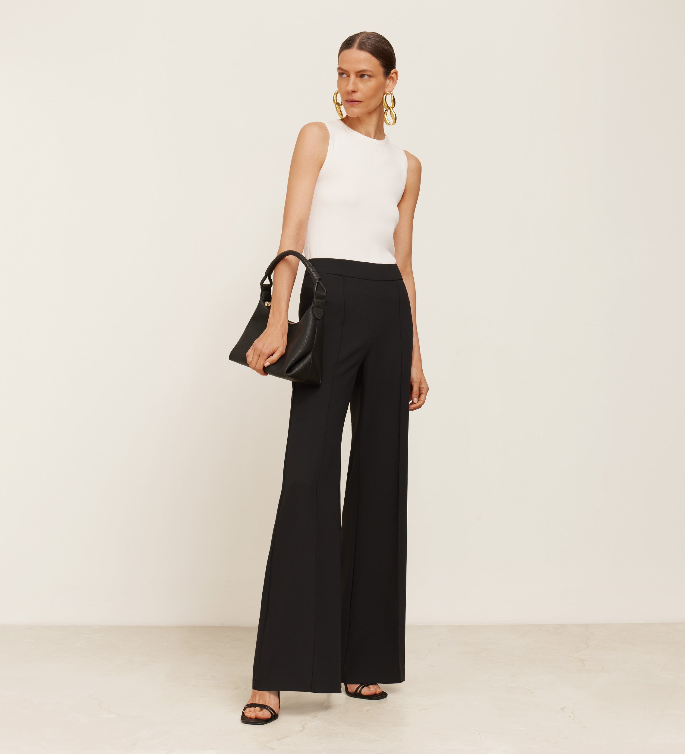 Flared crepe pants