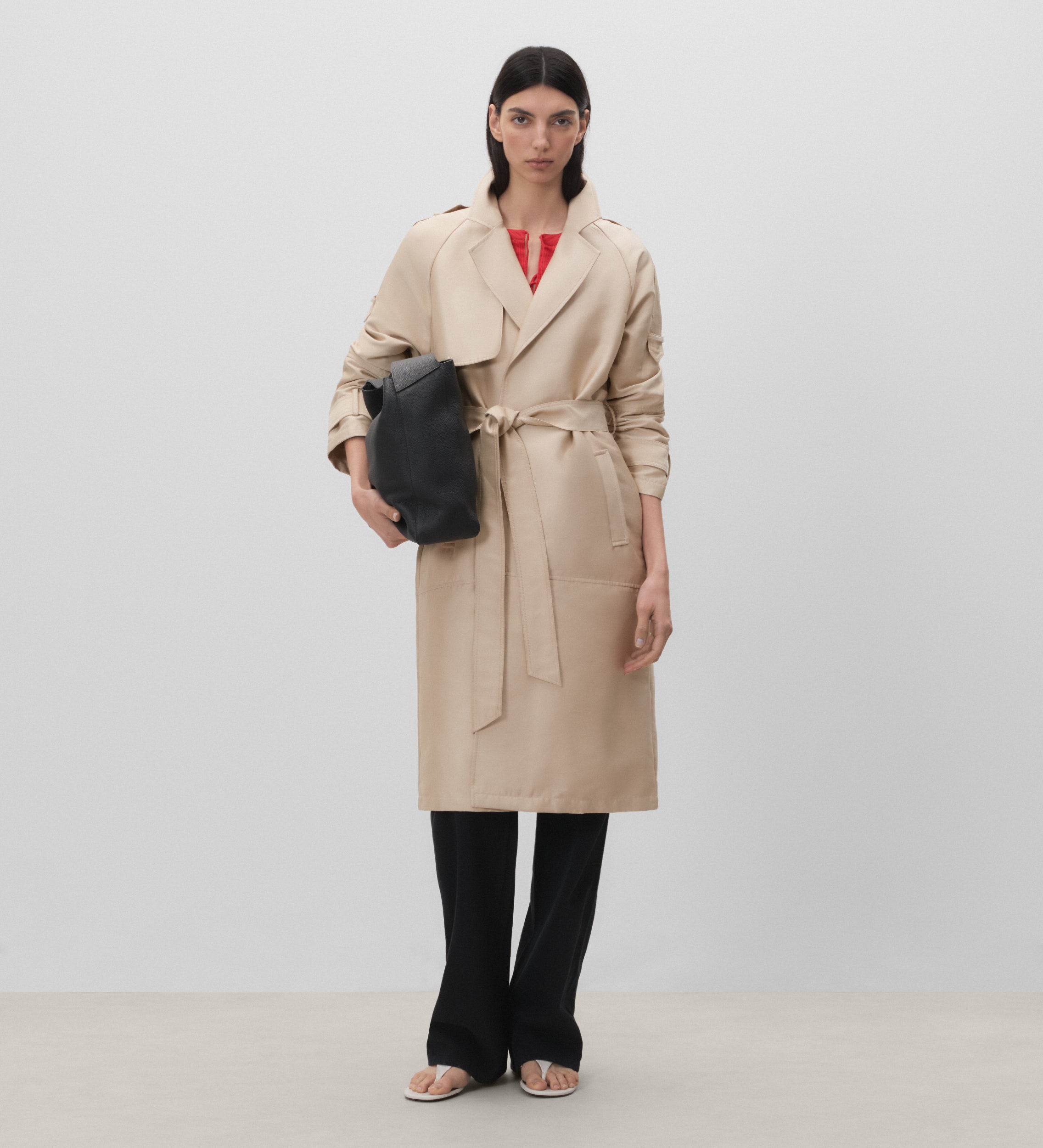 Trench-coat avec ceinture à nouer