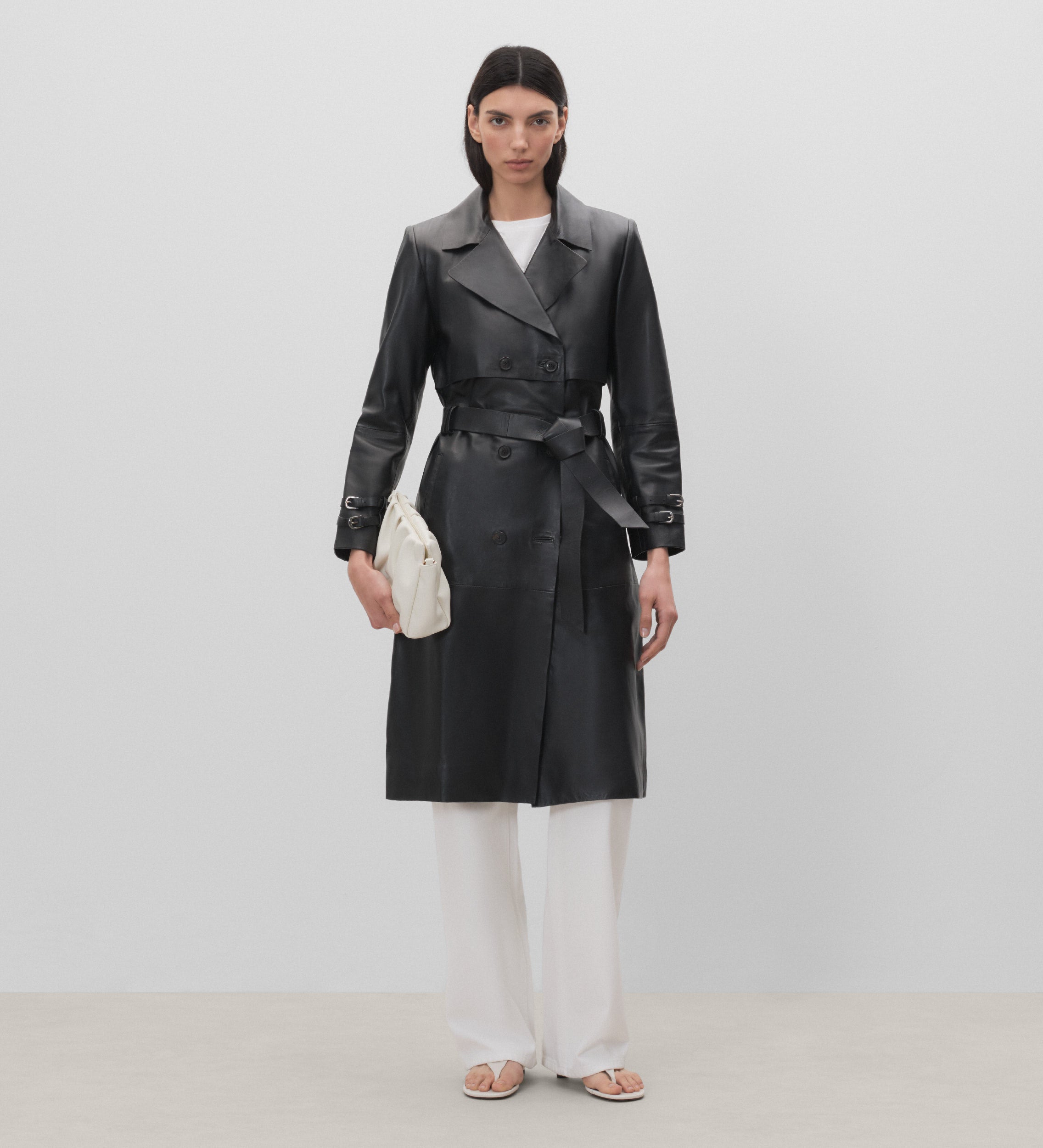 Trench en nappa avec boucles