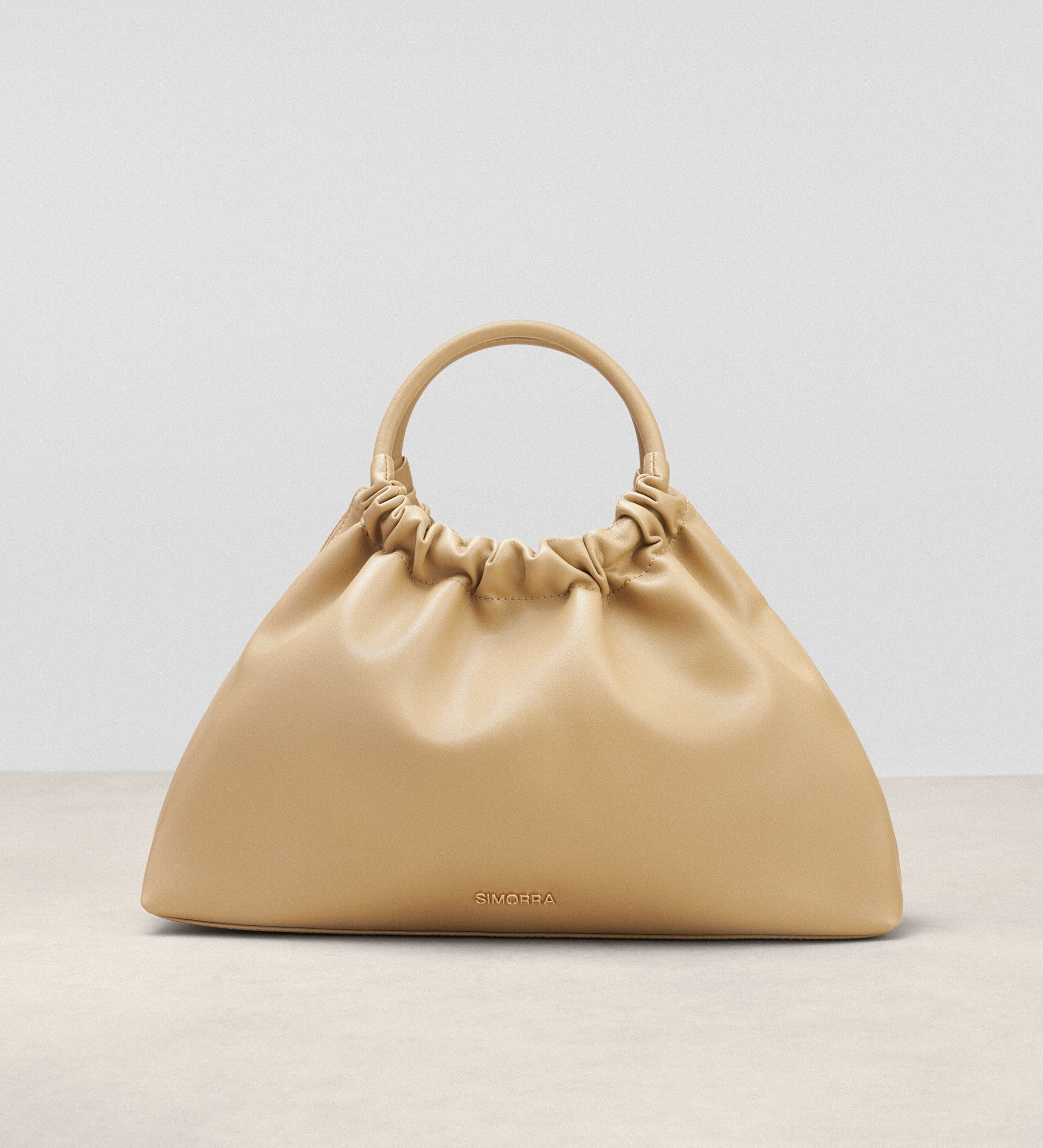 Ruched leather bag