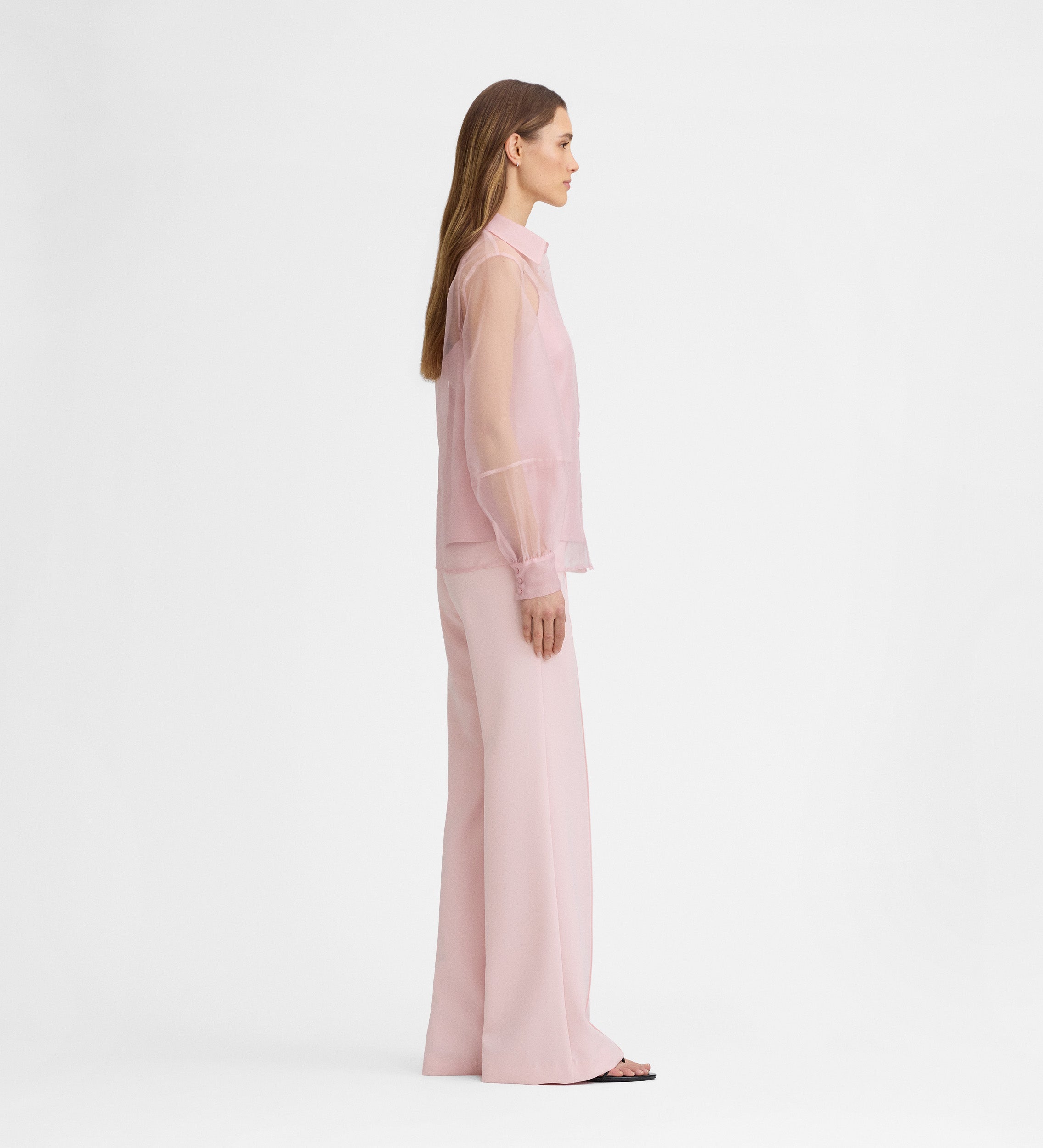 Blusa organza manga larga