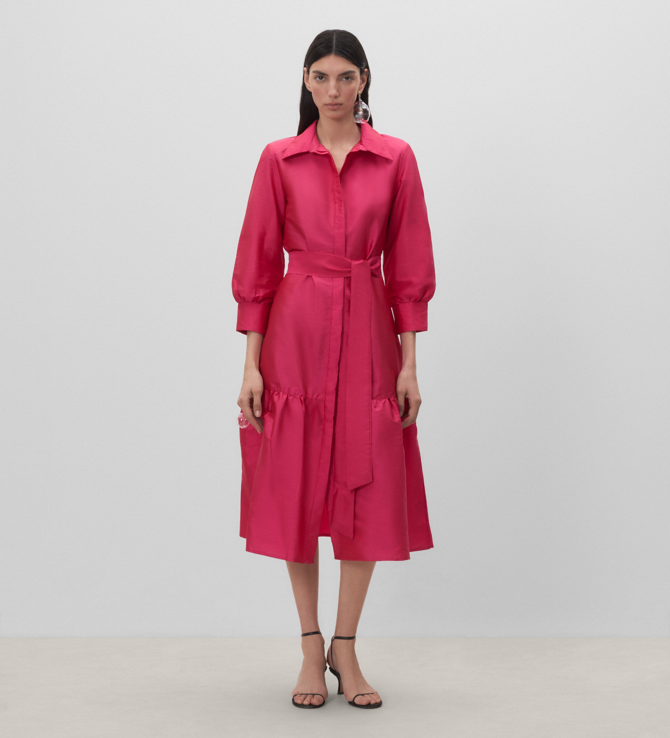Robe chemise en taffetas