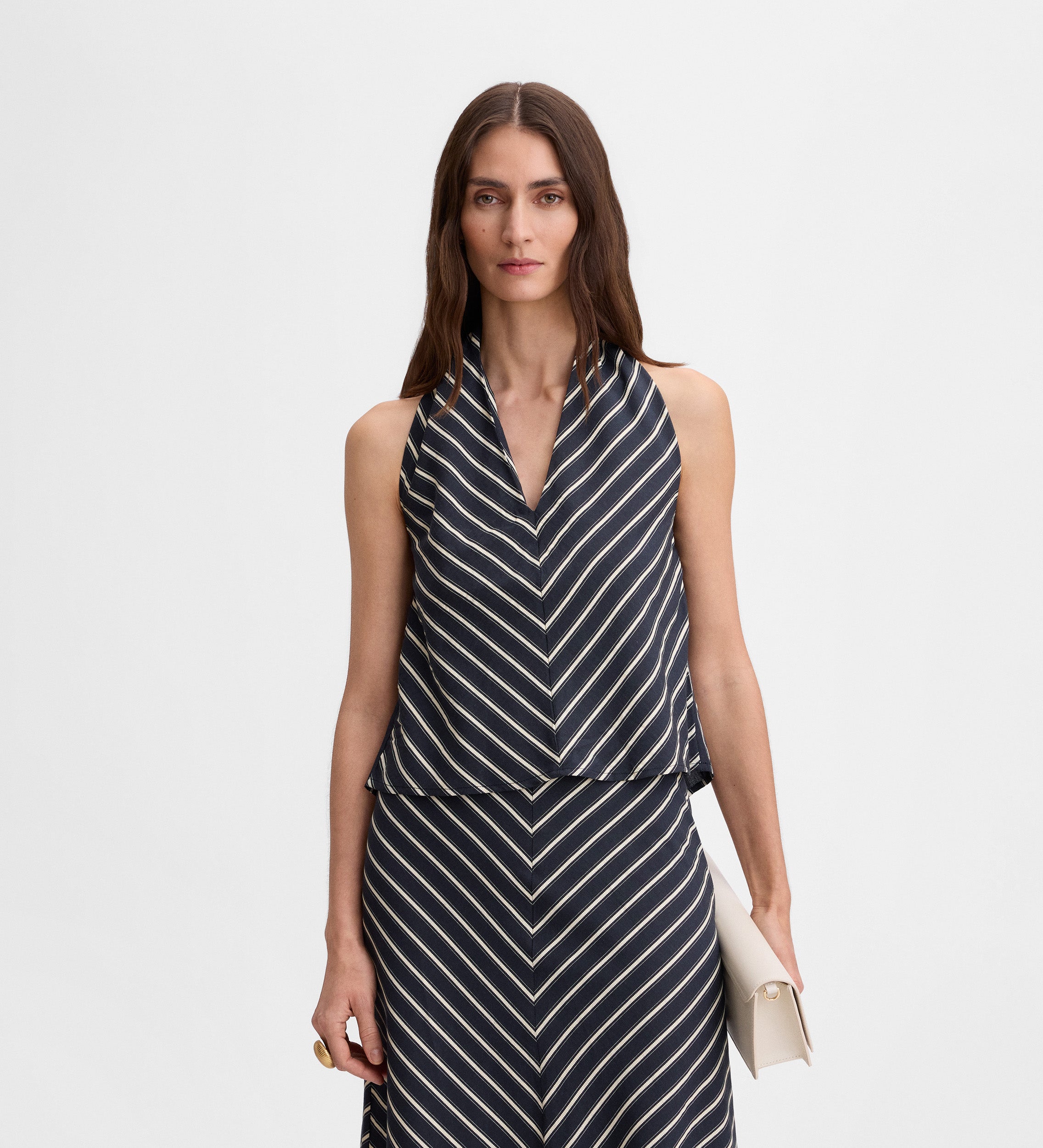 Top halter rayas