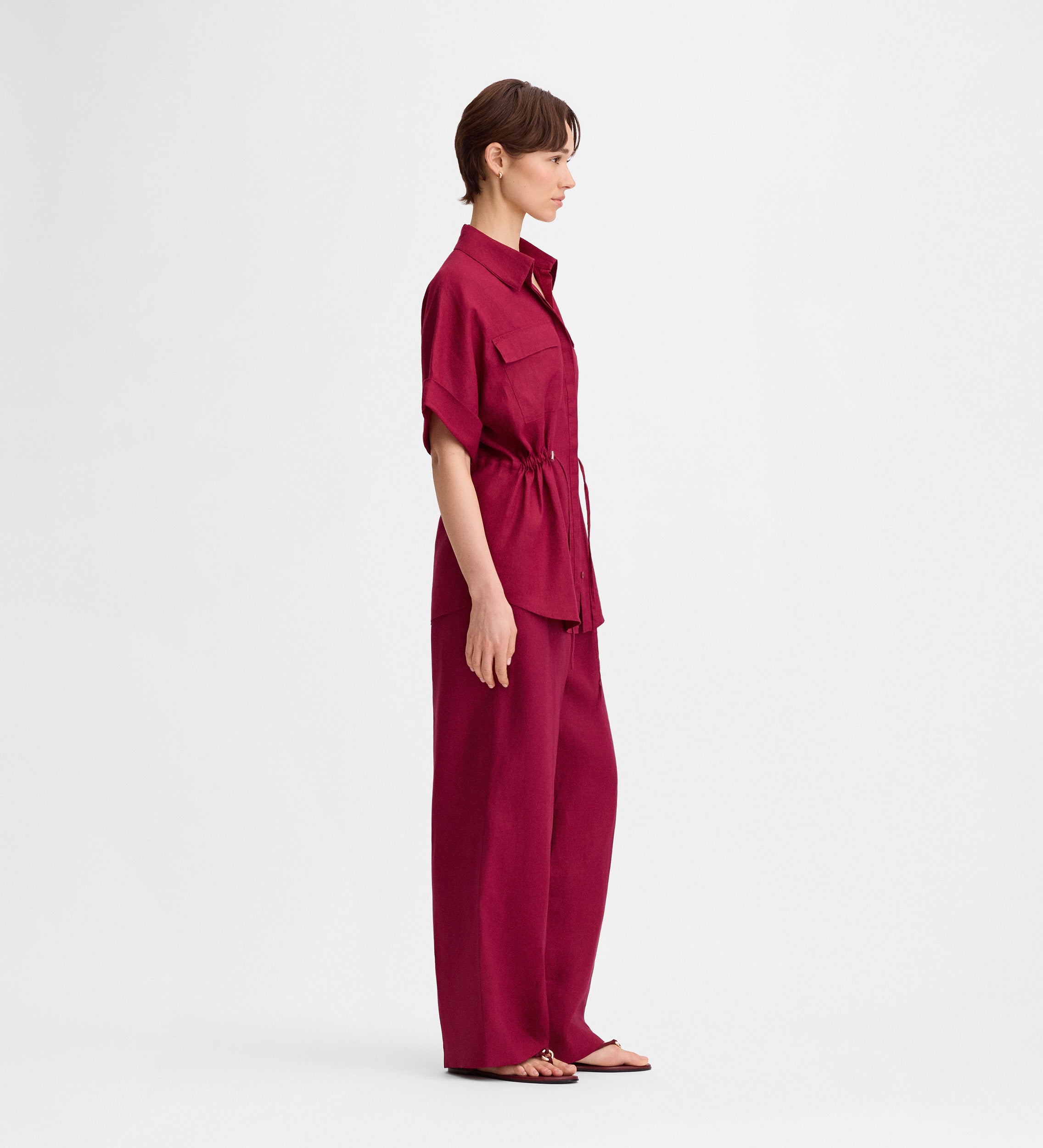Blusa lino ceñidores