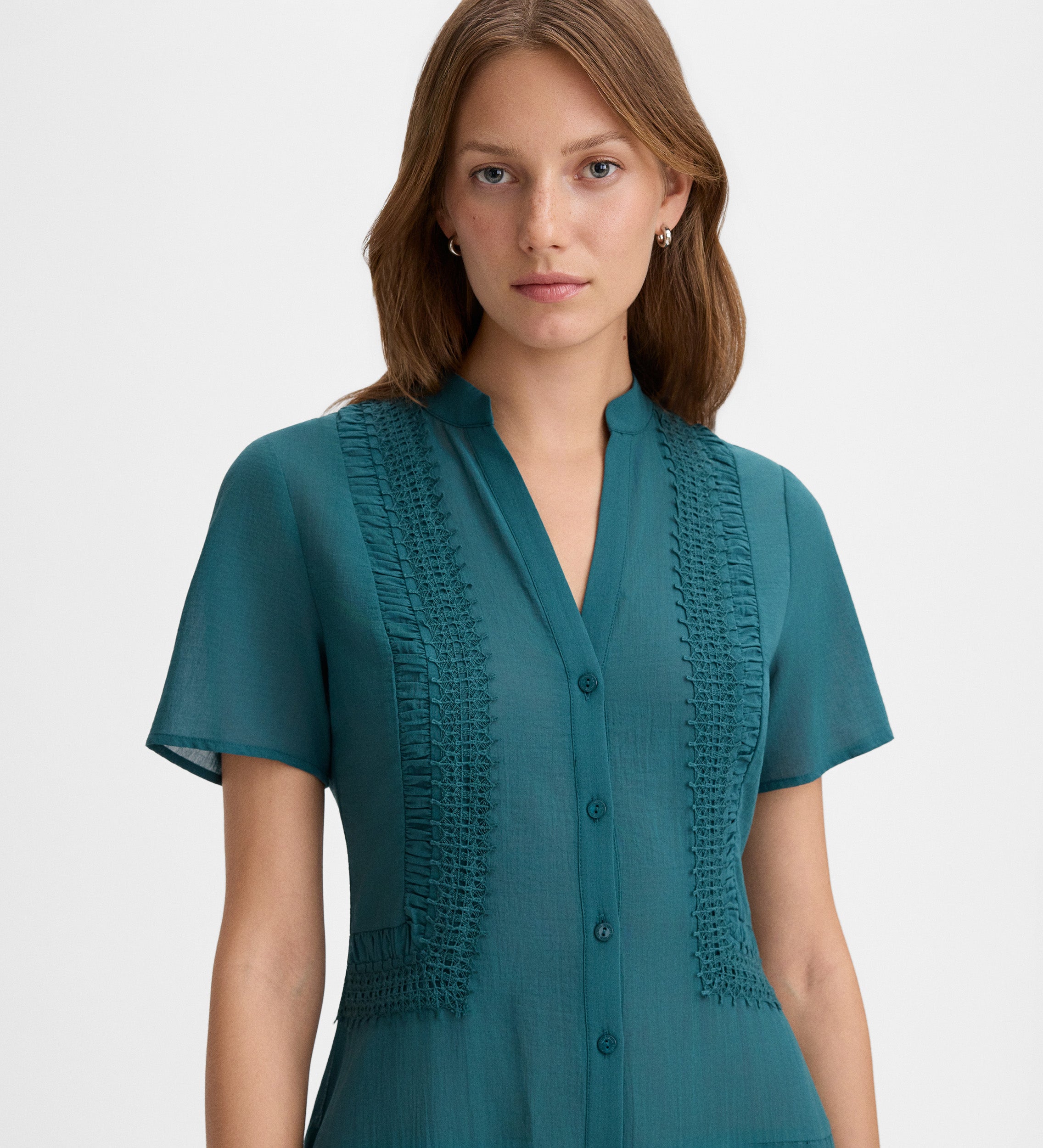 Robe midi bordure dentelle
