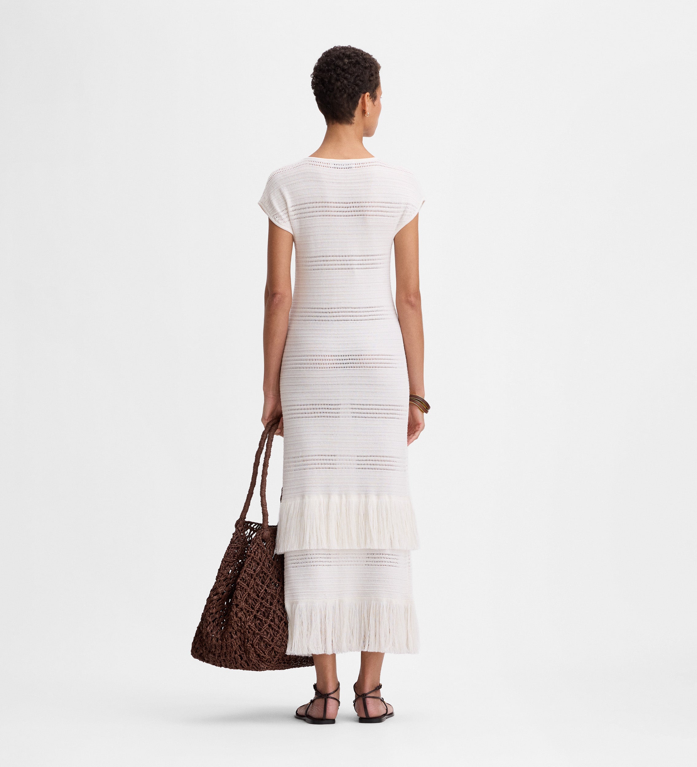 Fringed knit dress