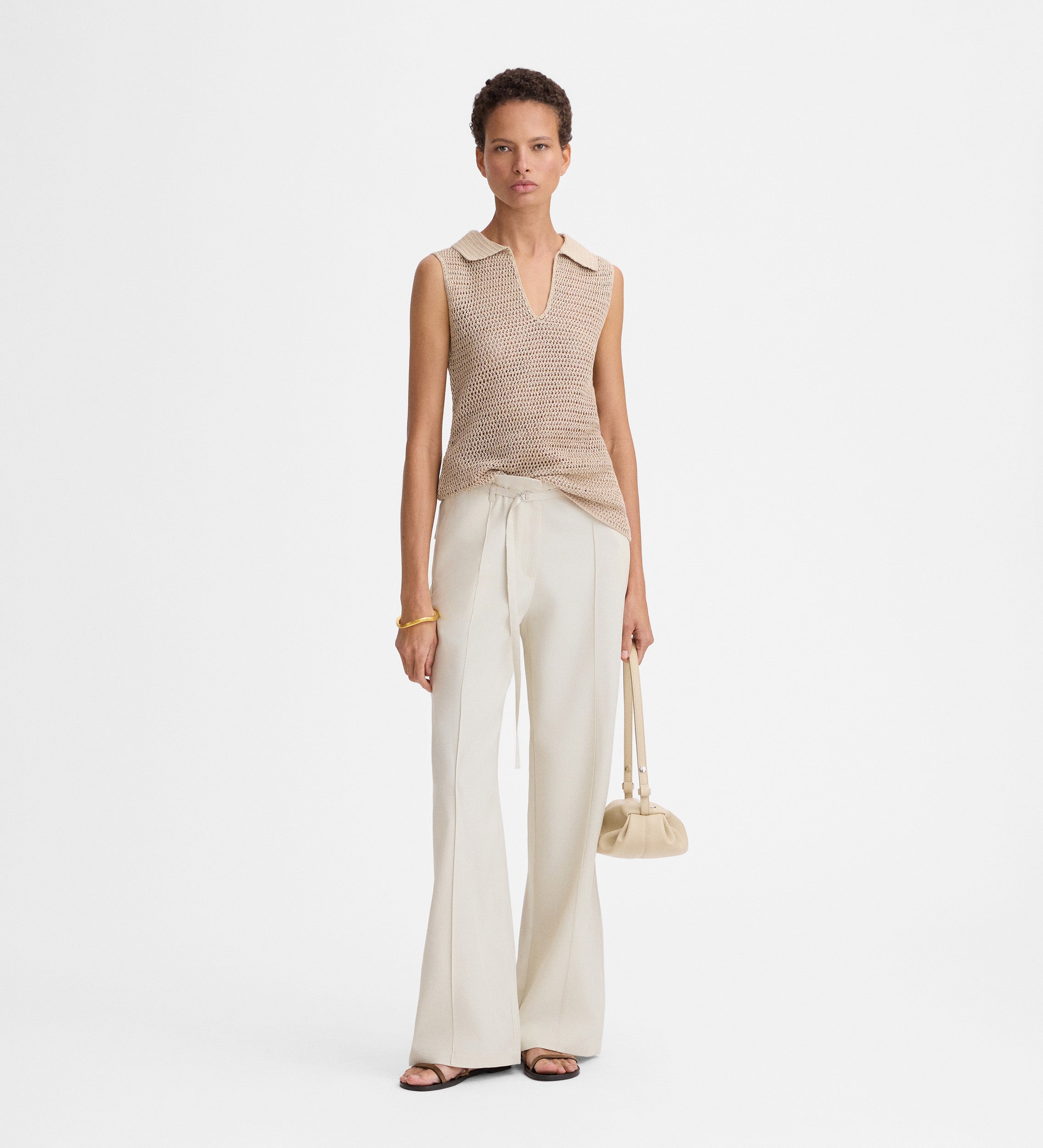 Polo neck knit top