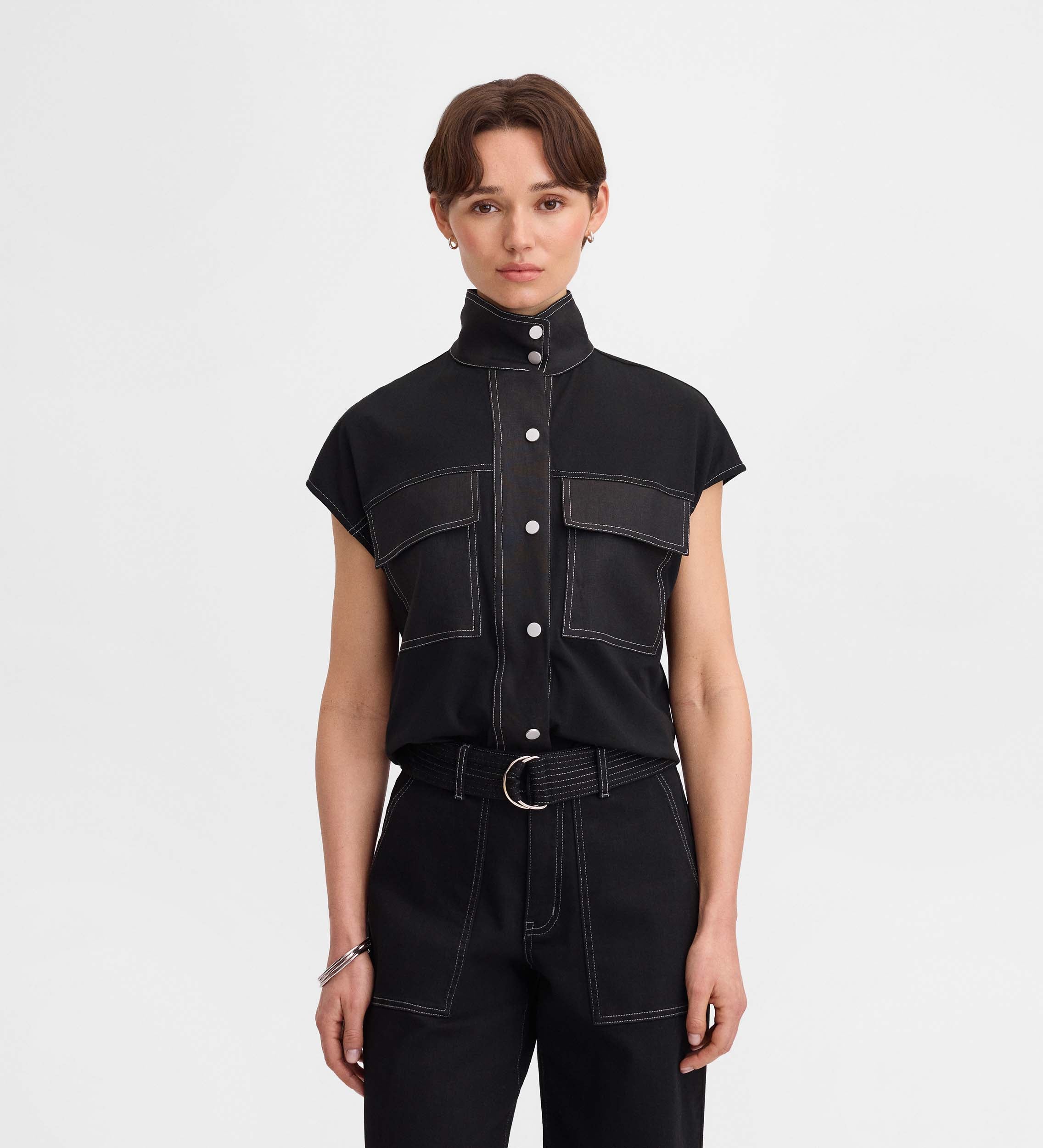 T-shirt col montant