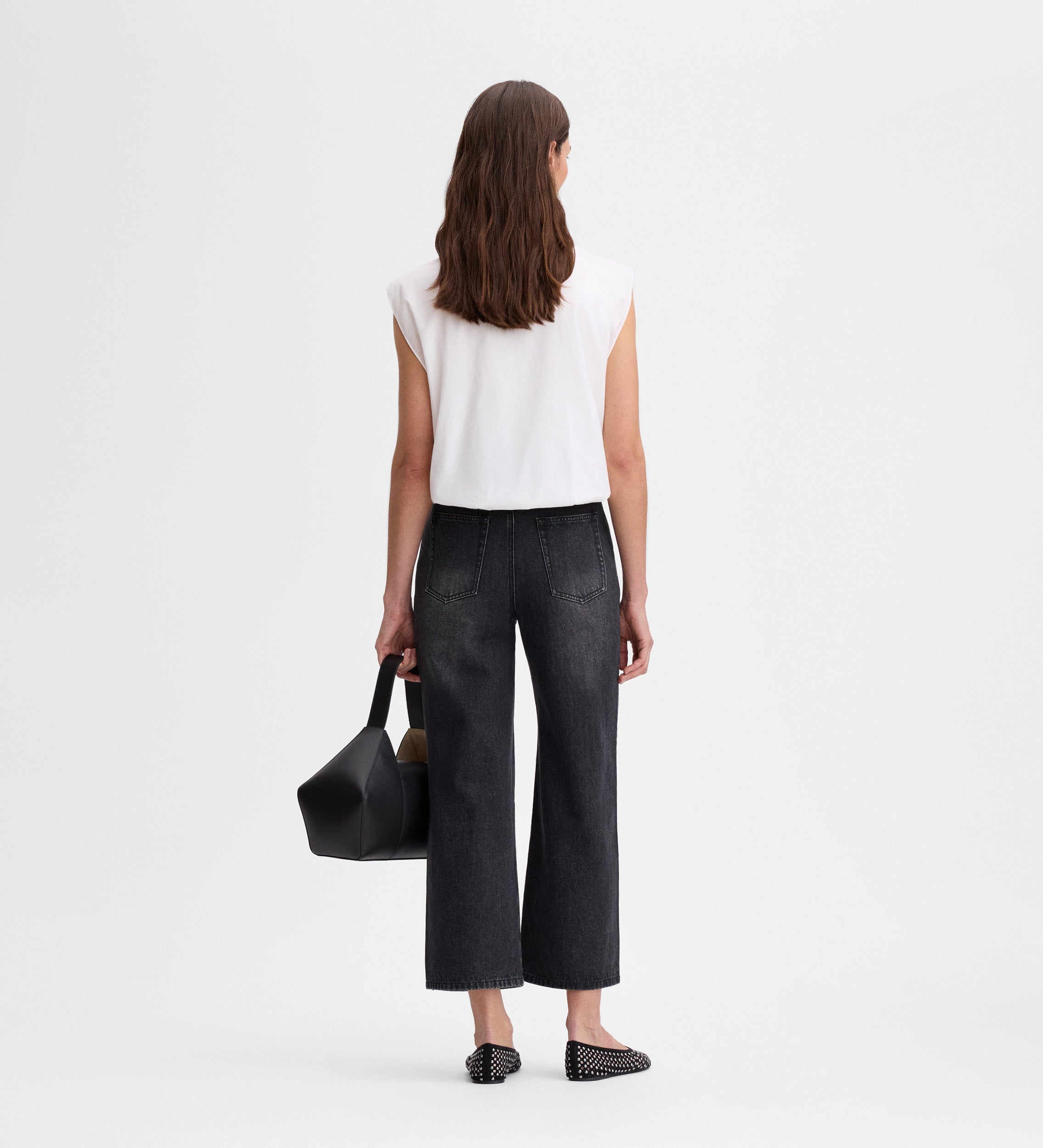 Pantalón vaquero crop cremalleras