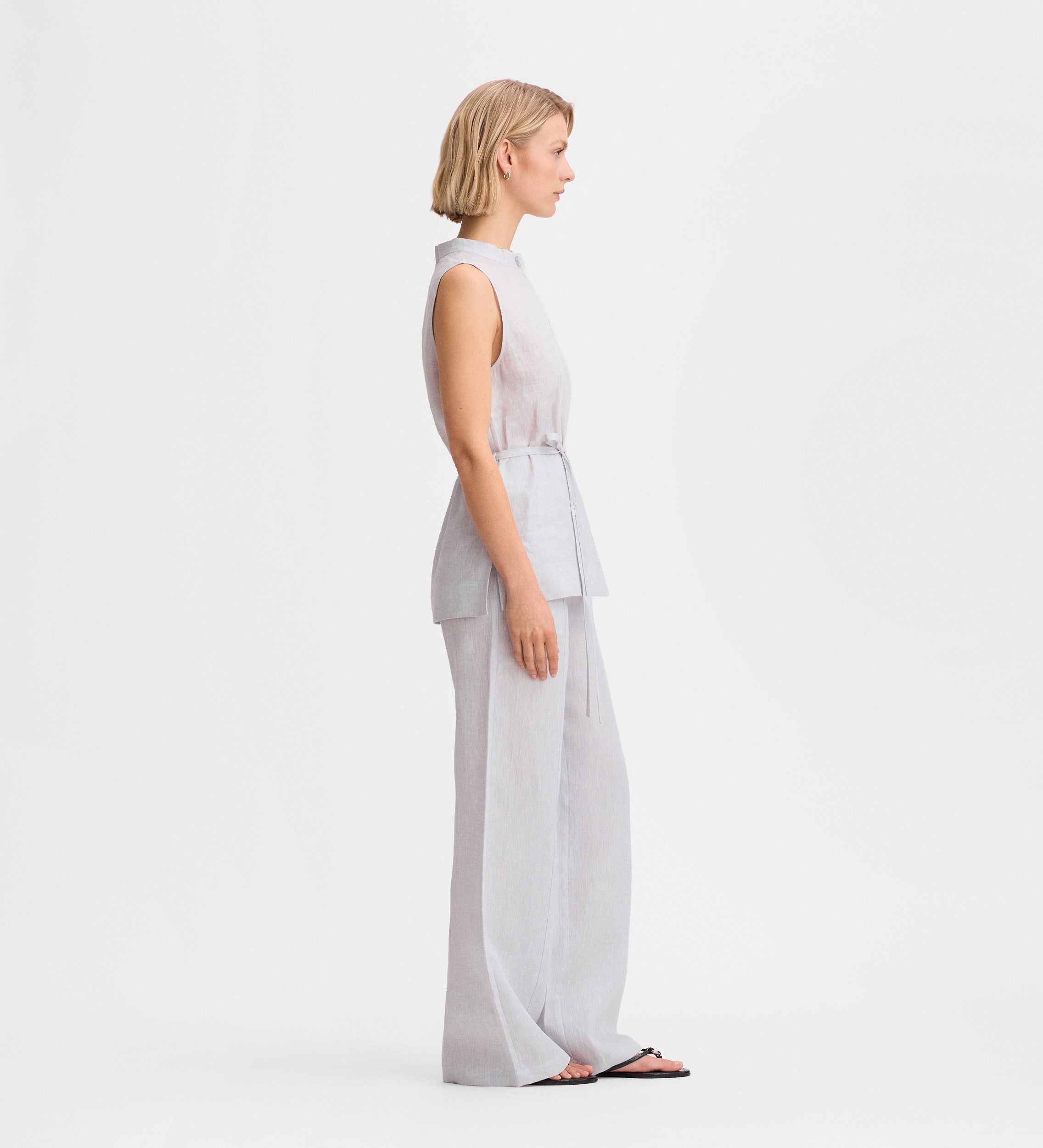 Pantalón ancho lino