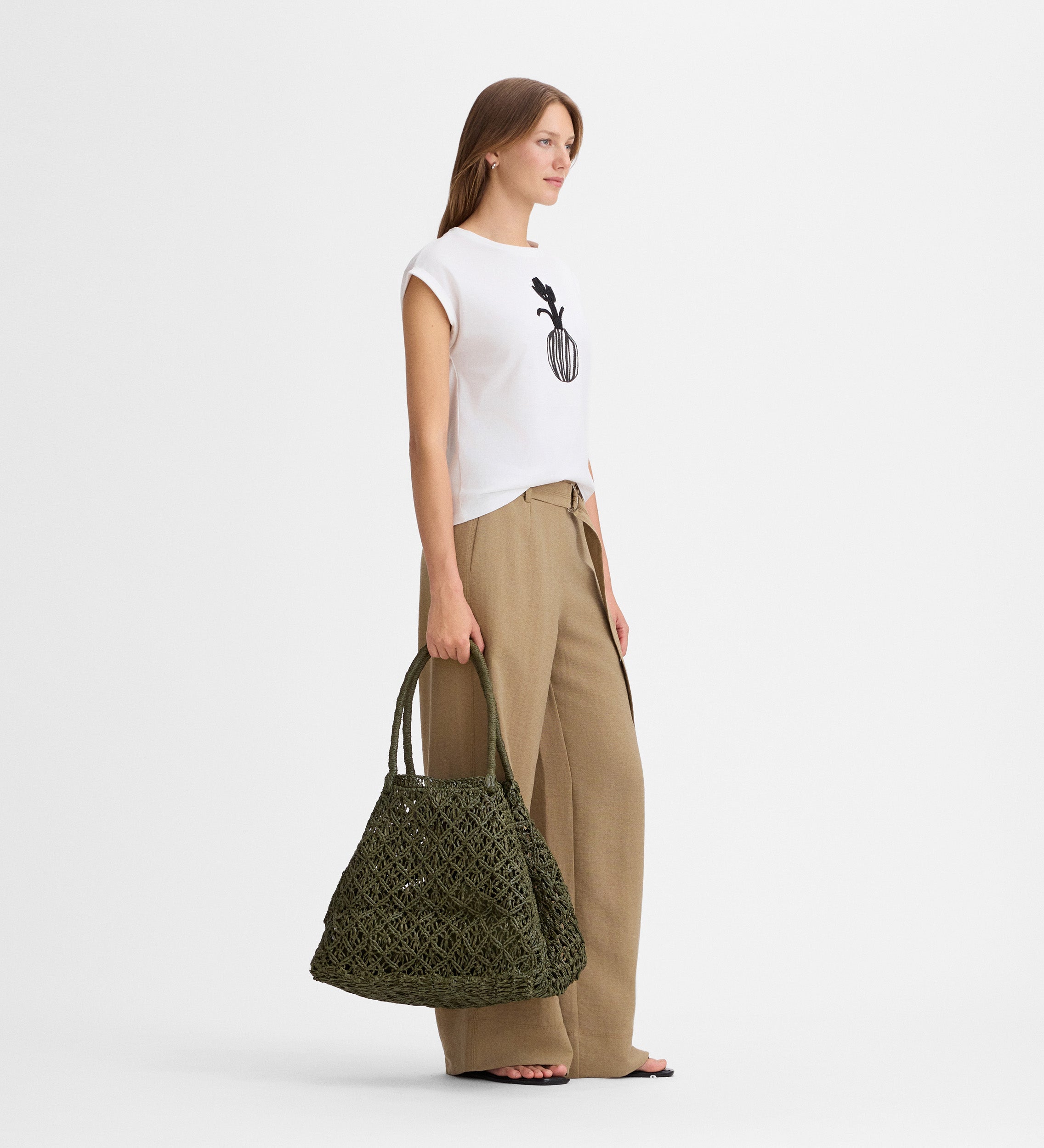 T-shirt brodé fleurs