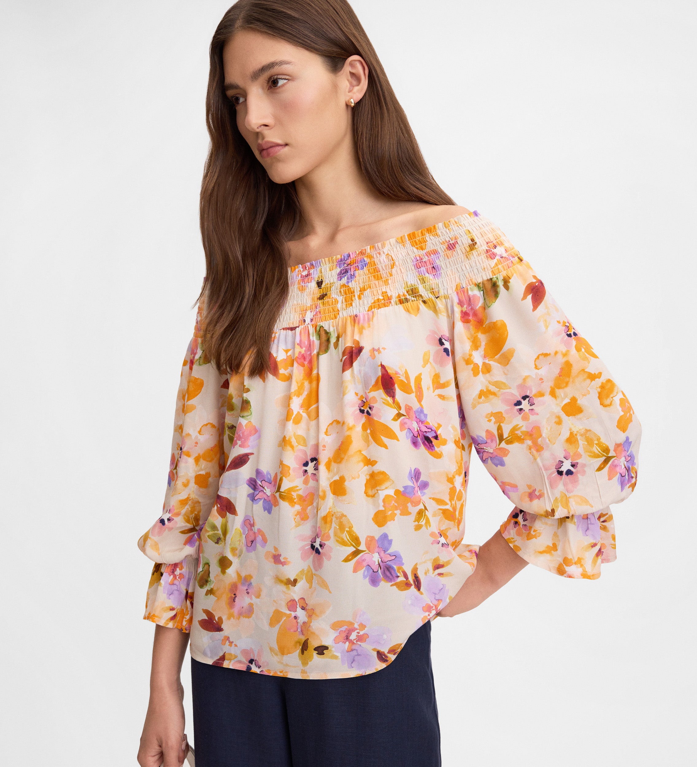 Blusa fluida estampada