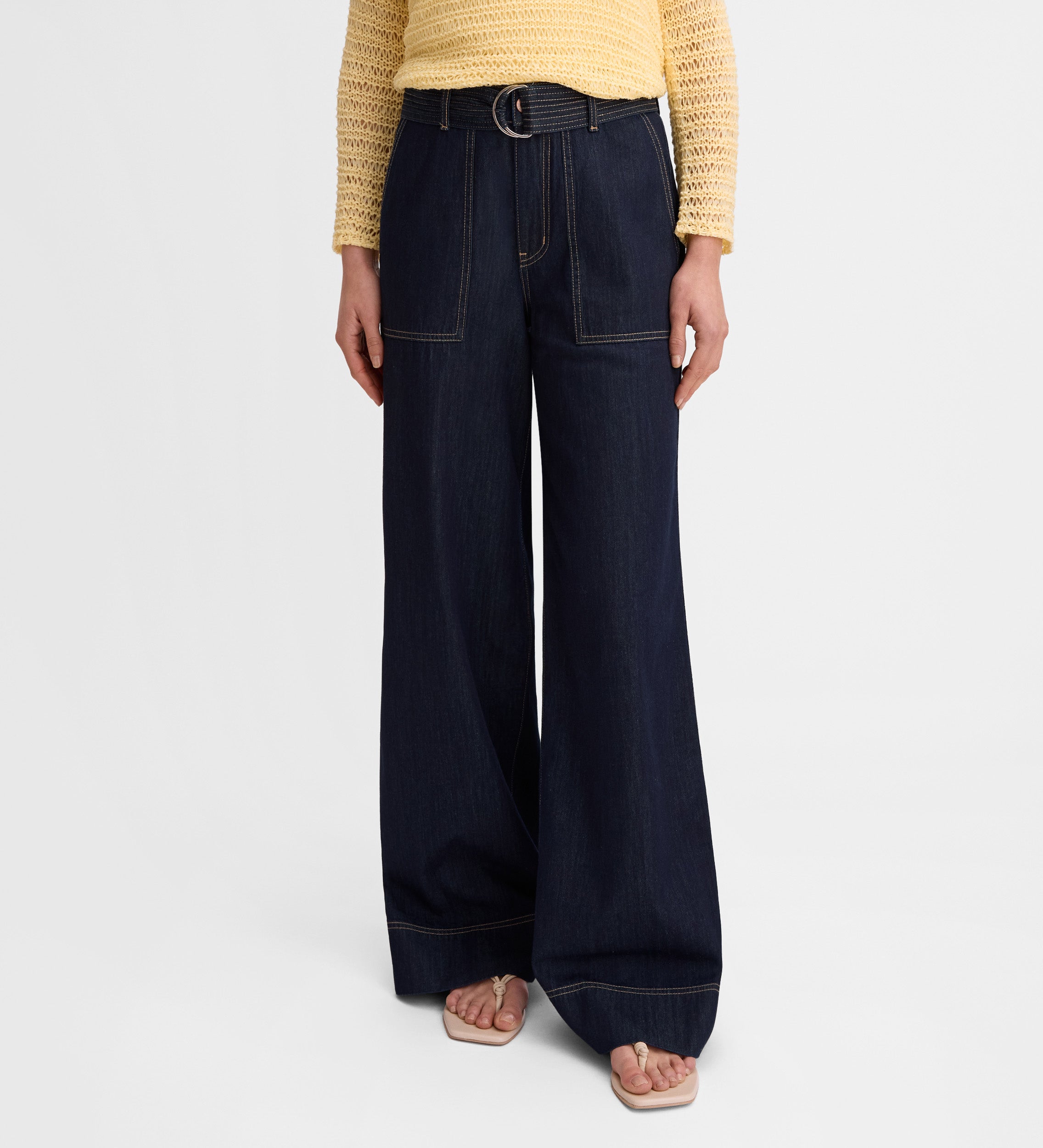 Pantalon en jean surpiqûres