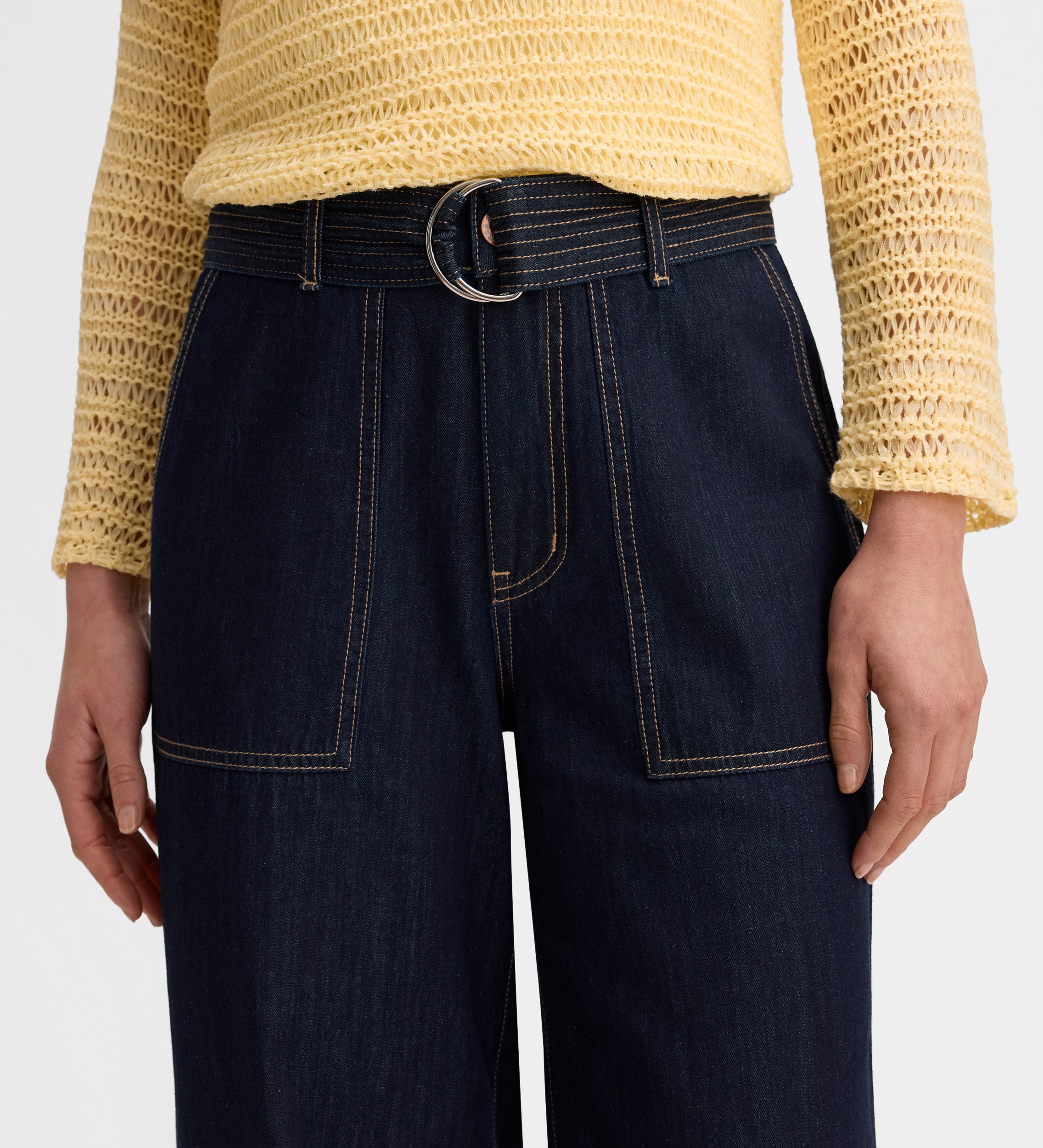 Pantalon en jean surpiqûres