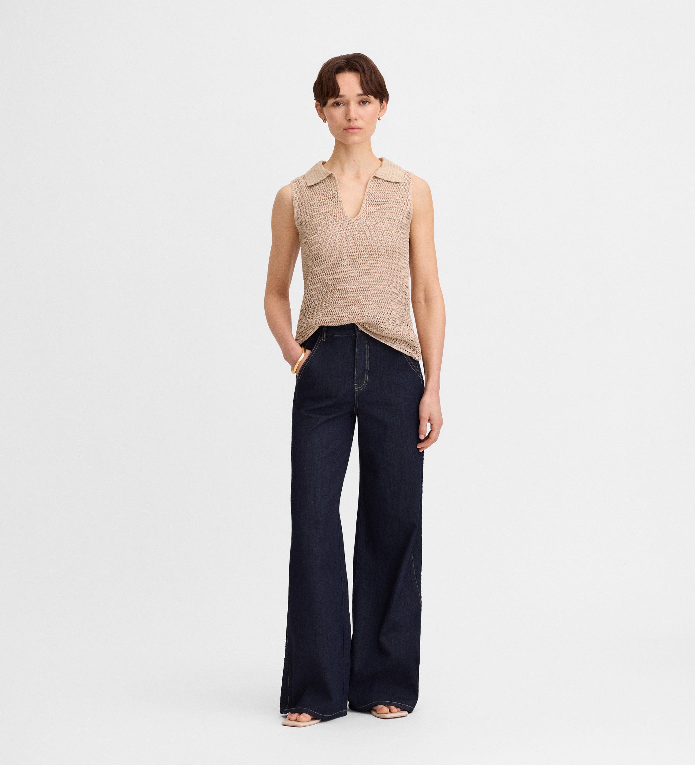Jean large brodé