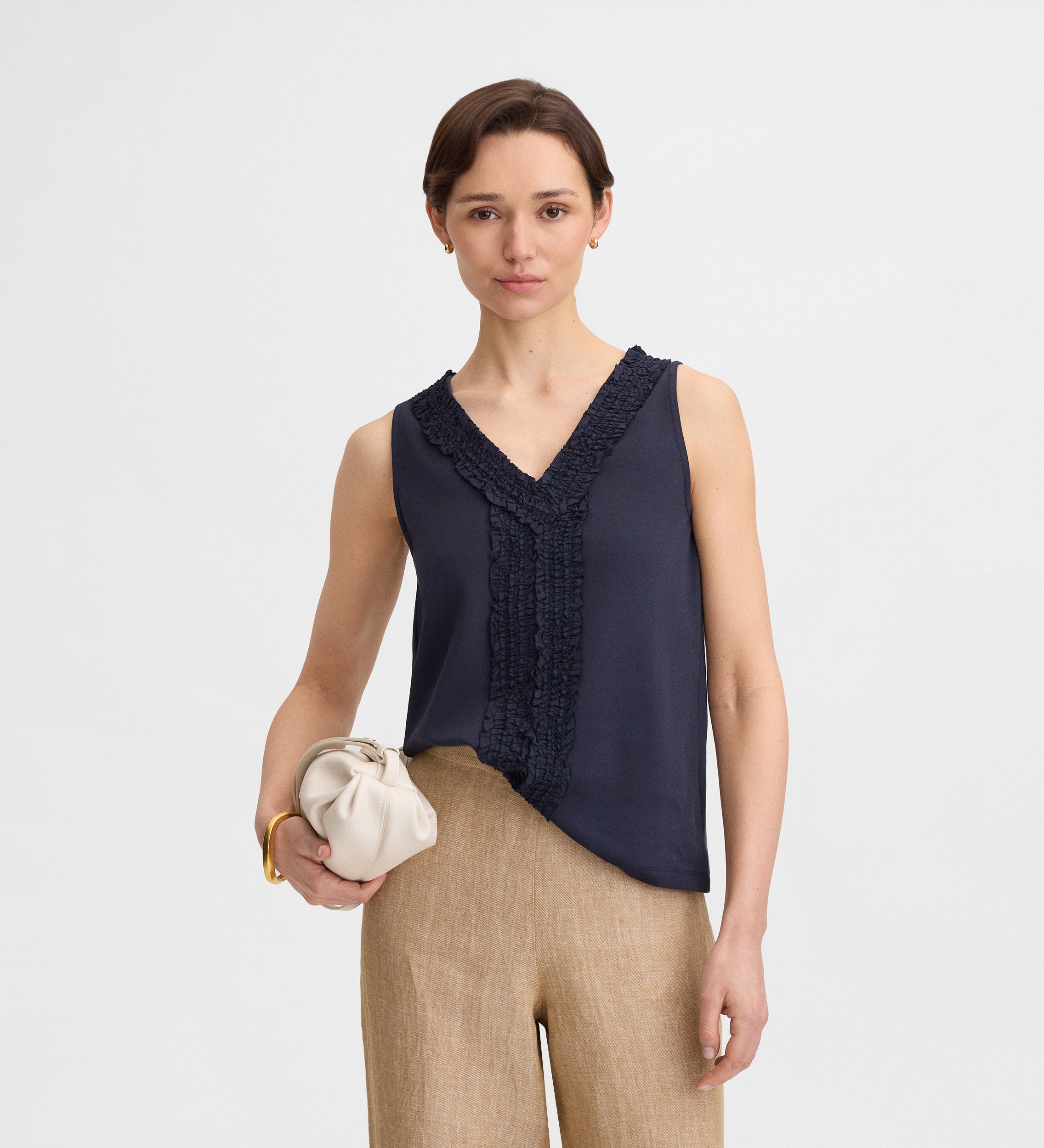 Textile embroidered top